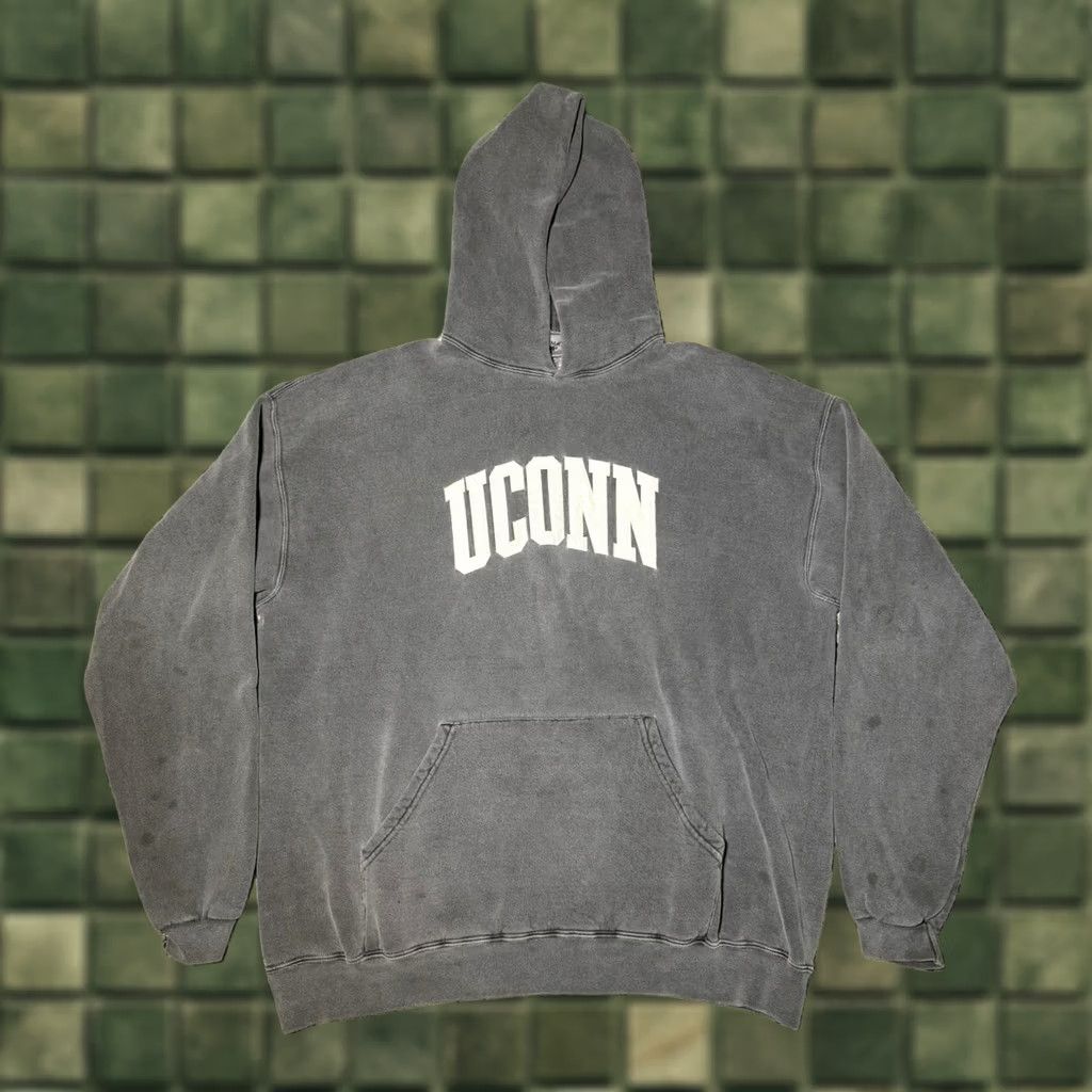 Vintage VINTAGE Oarsman Hoodie Unisex Adults Large Gray 90s UCONN College University Pullover Hooded Mens Womens Size US L / EU 52-54 / 3 - 1 Thumbnail