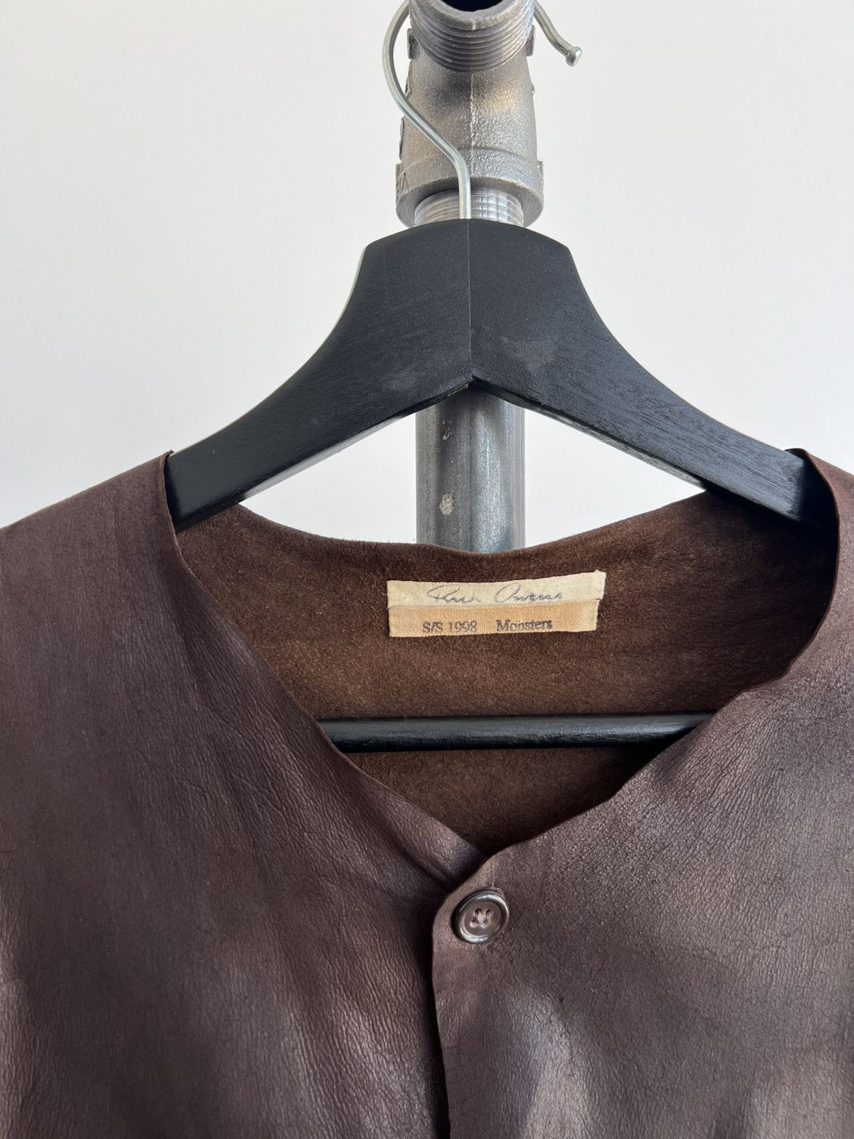 Rick Owens SS98 MONSTERS Gathered Shoulder Leather Jacket Size M / US 6-8 / IT 42-44 - 2 Thumbnail