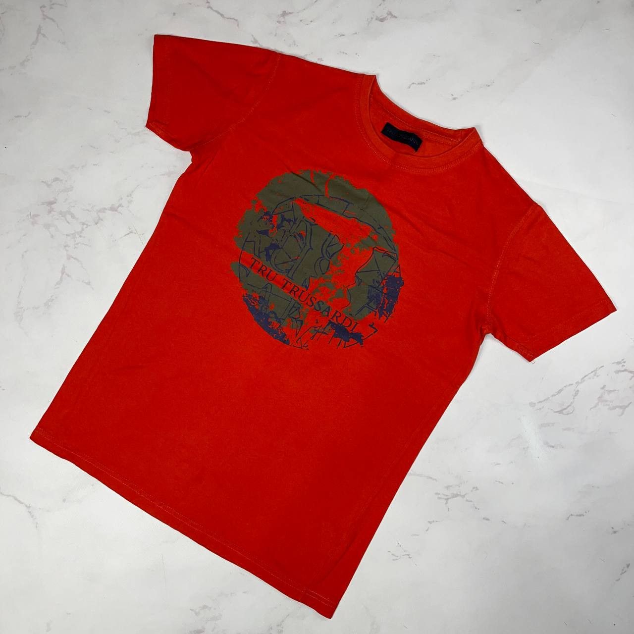Trussardi Trussardi Big Logo Luxury Short Sleeve T Shirt Red Size S Size US S / EU 44-46 / 1 - 2 Thumbnail