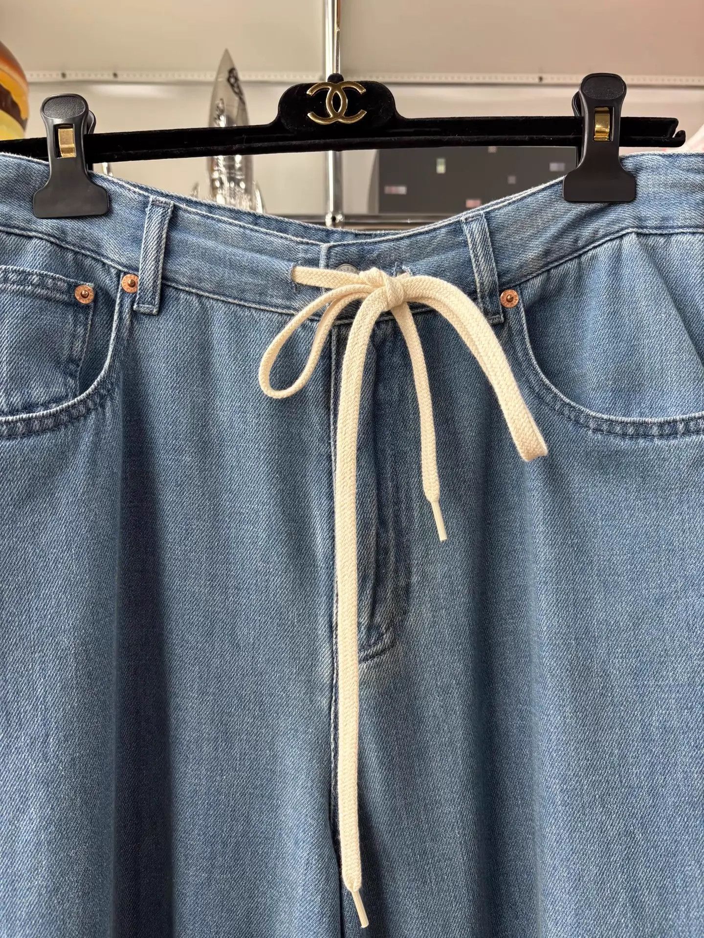 Maison Margiela Maison Margiela MM6 Blue Drawstring Jeans IT40 Size 27" / US 4 / IT 40 - 2 Thumbnail