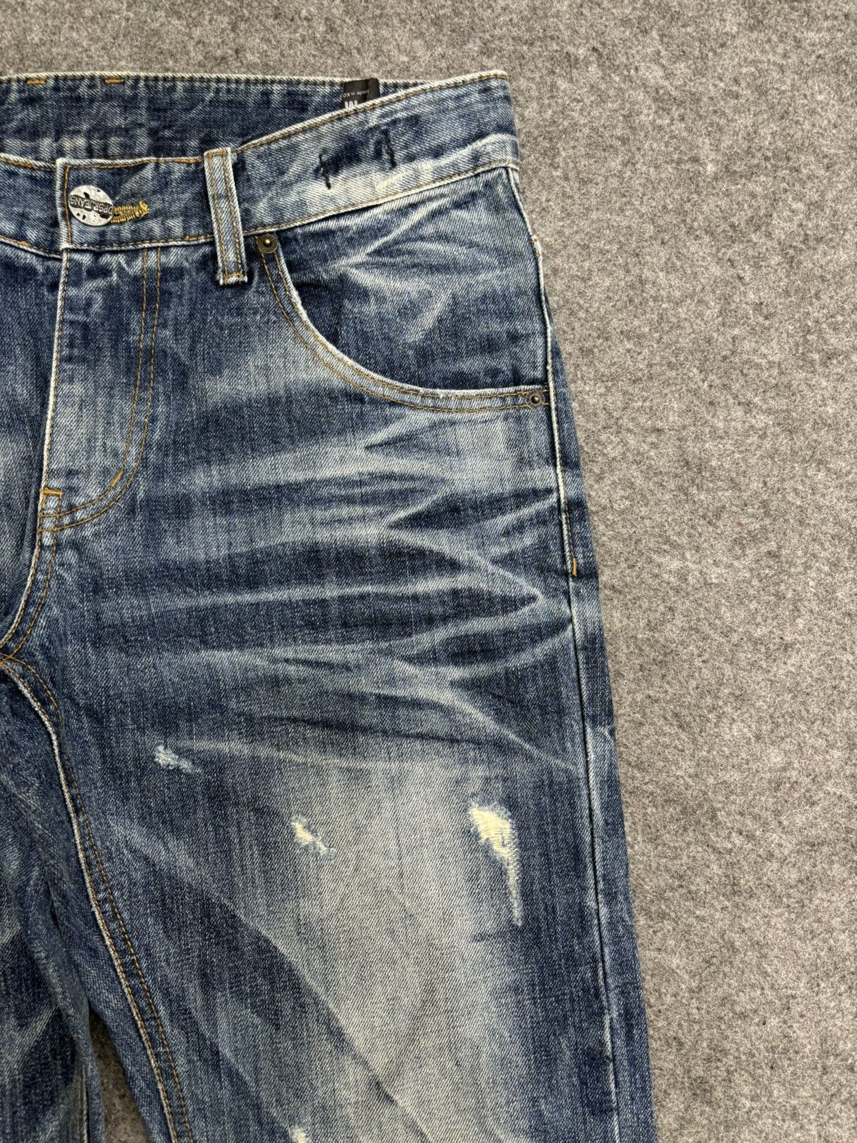 Japanese Brand 💥Sick Fades💥improves Distressed Heavy Art Fades Denim F534 Size US 33 - 3 Thumbnail