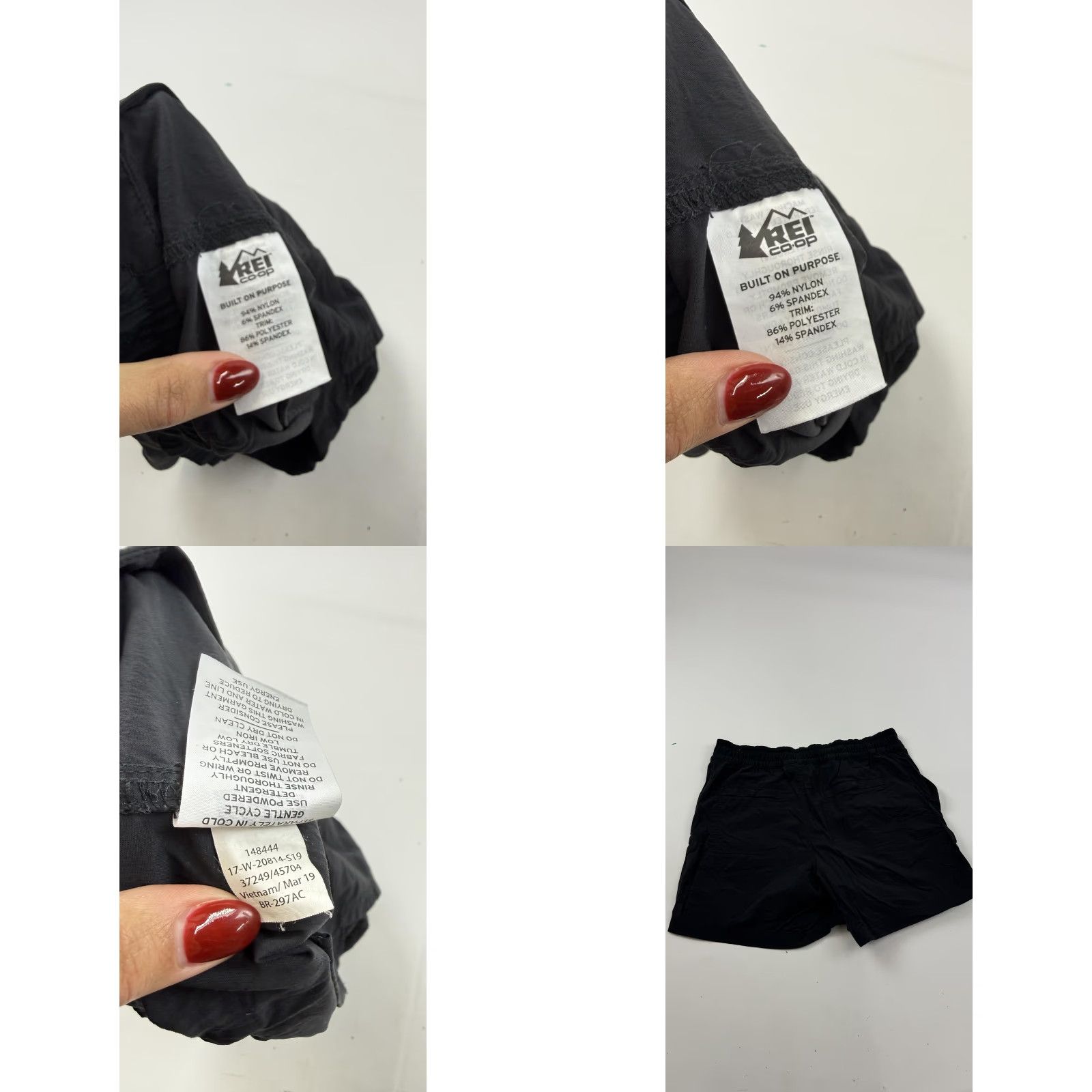 Vintage REI Co-op Shorts Mens M Black Nylon Quick Dry Pockets Hiking Elastic Waist Regular Fit Womens? Size US 31 - 8 Thumbnail
