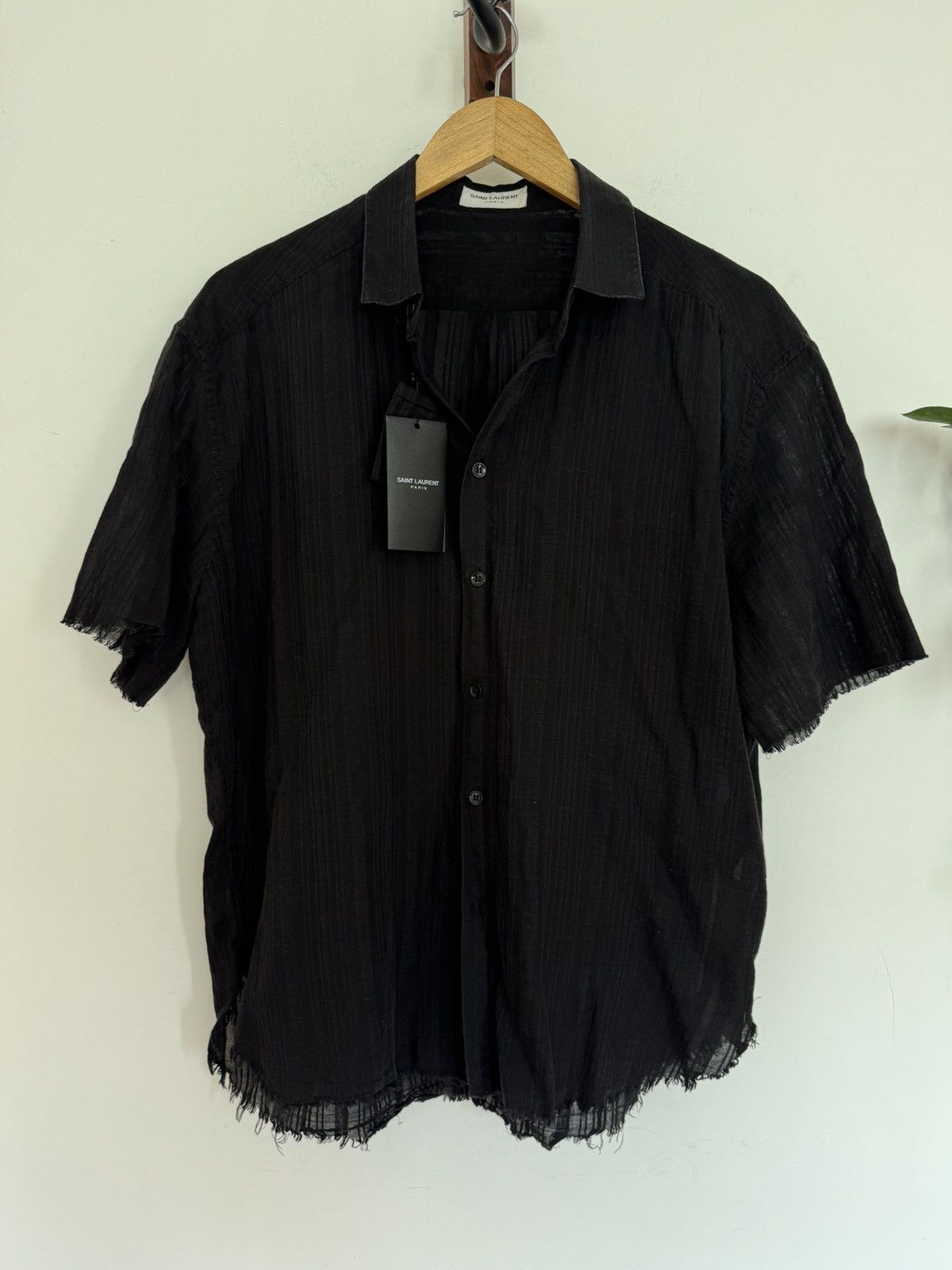 Saint Laurent Paris Bnwt Semi sheer Raw shirt Size US L / EU 52-54 / 3 - 1 Thumbnail
