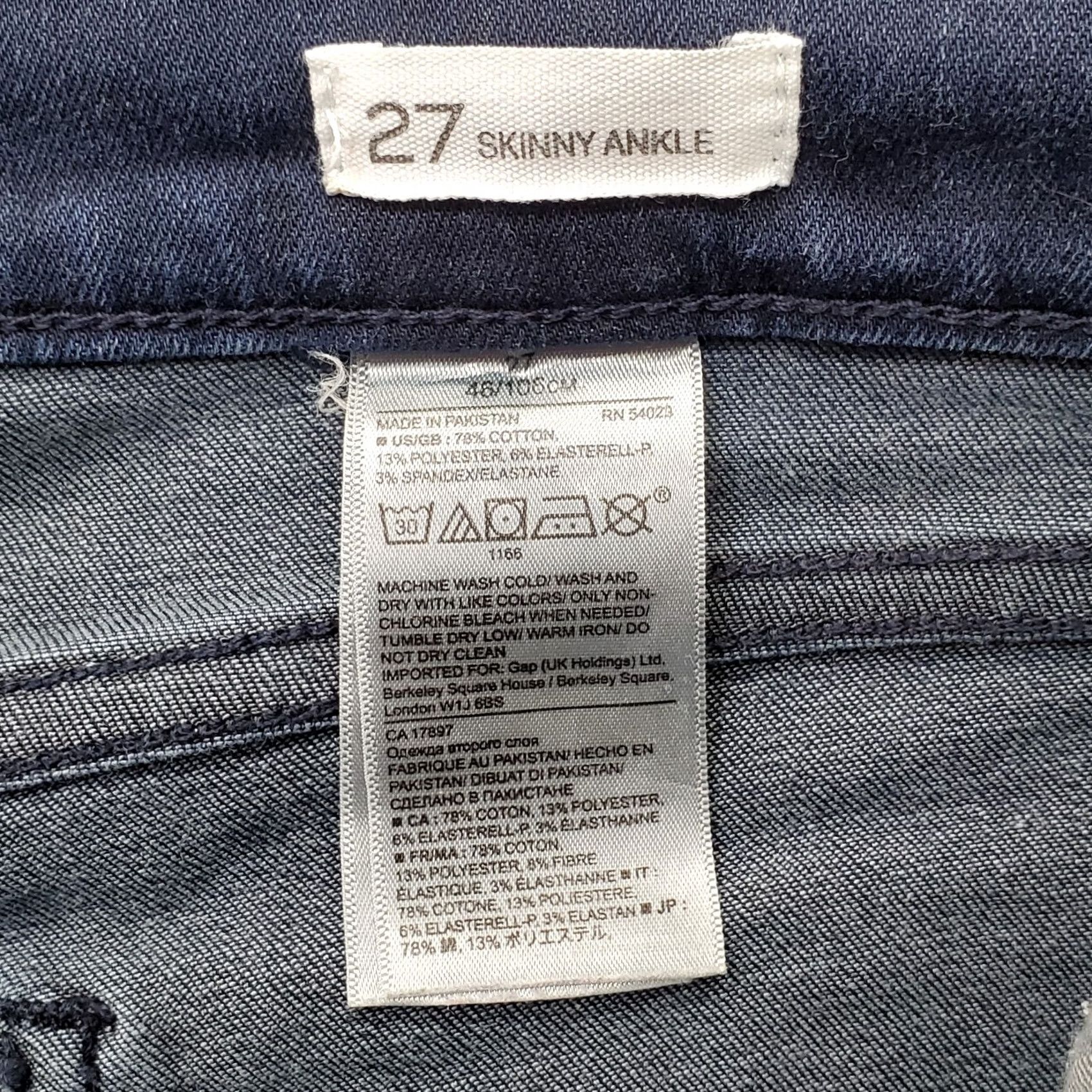 Banana Republic Banana Republic Womens 27 Blue Ankle Skinny Jeans Denim Stretch Premium 5-Pocket Size 27 Size 27" / US 4 / IT 40 - 8 Thumbnail