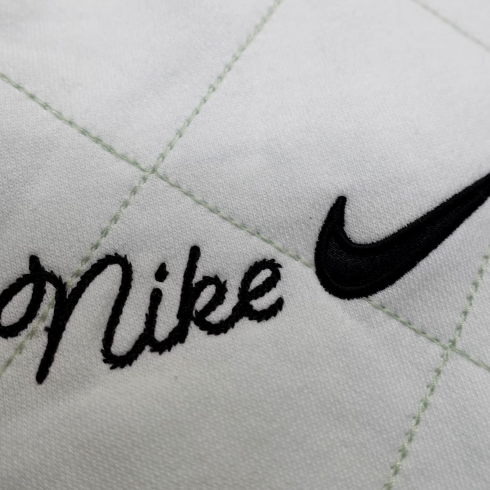 Nike Nike Women's Shirt Large Blue Quilted Embroidered Boxy Crew Neck Pullover DJ5365-394 Size L / US 10 / IT 46 - 3 Thumbnail