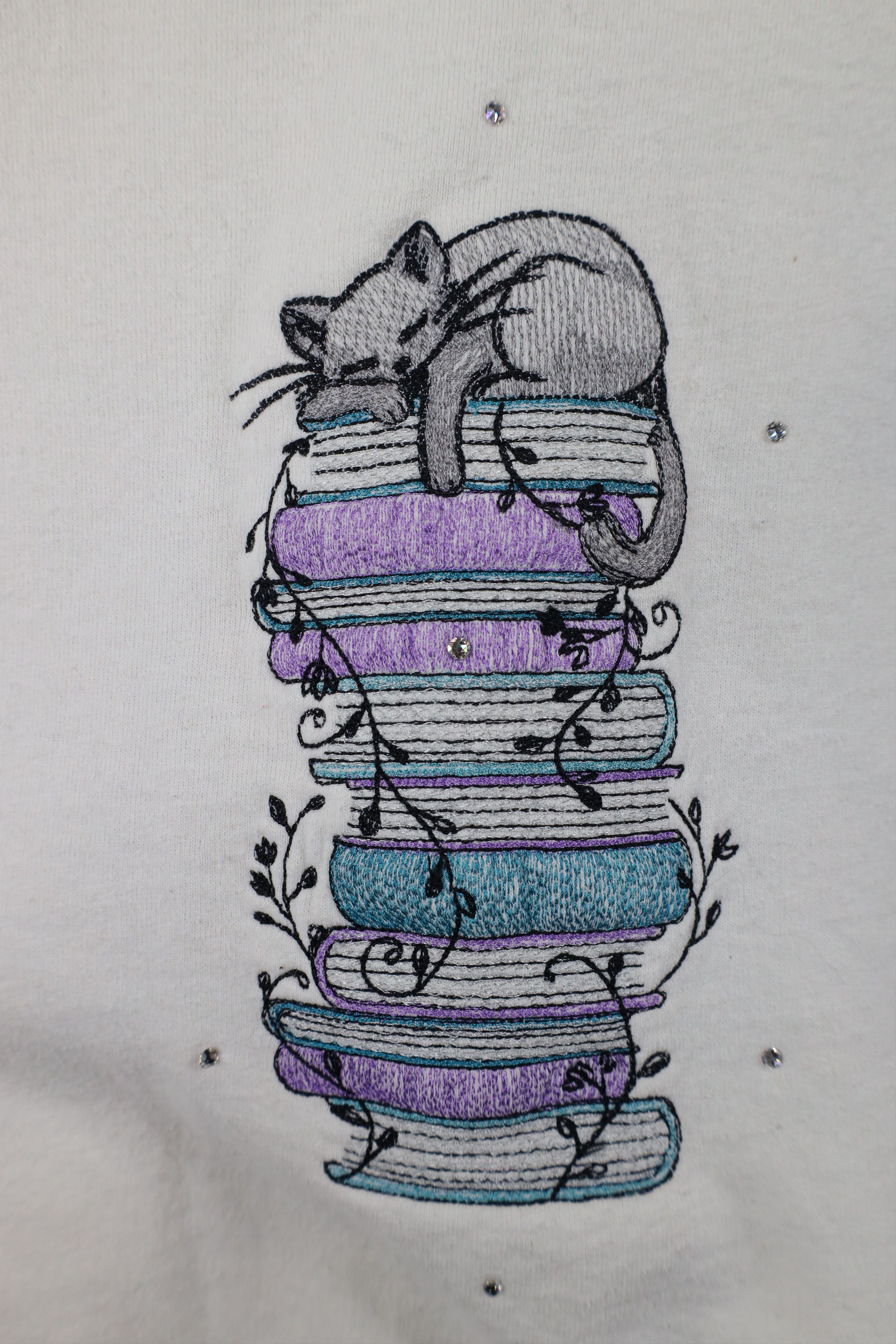 Vintage Vintage 90s Streetwear Cat Kitten Books Full Zip Hoodie Size XL / US 12-14 / IT 48-50 - 11 Thumbnail