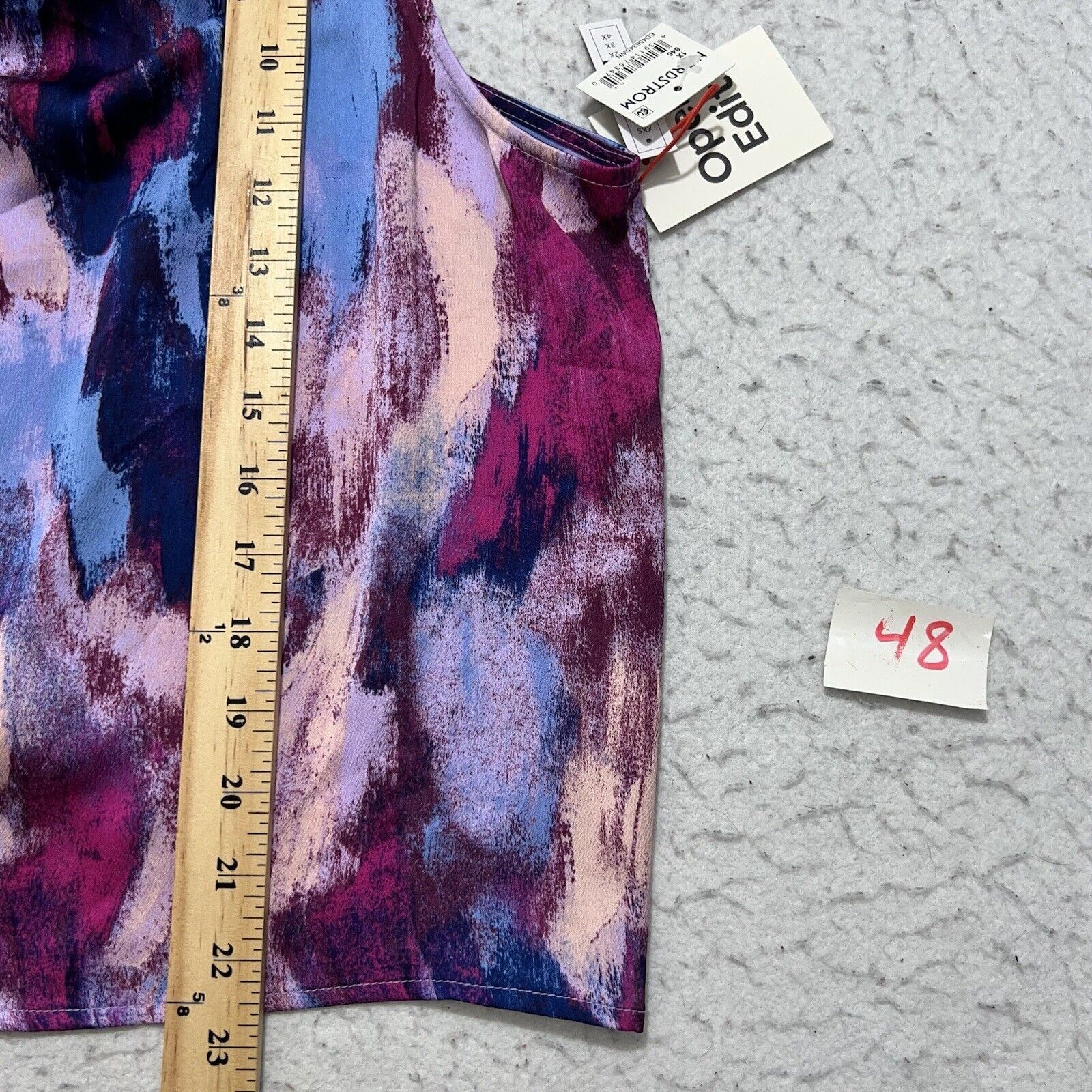 Nordstrom Open Edit Cowl Neck Satin Camisole Purple Chalk Camo Top Size XL / US 12-14 / IT 48-50 - 7 Thumbnail