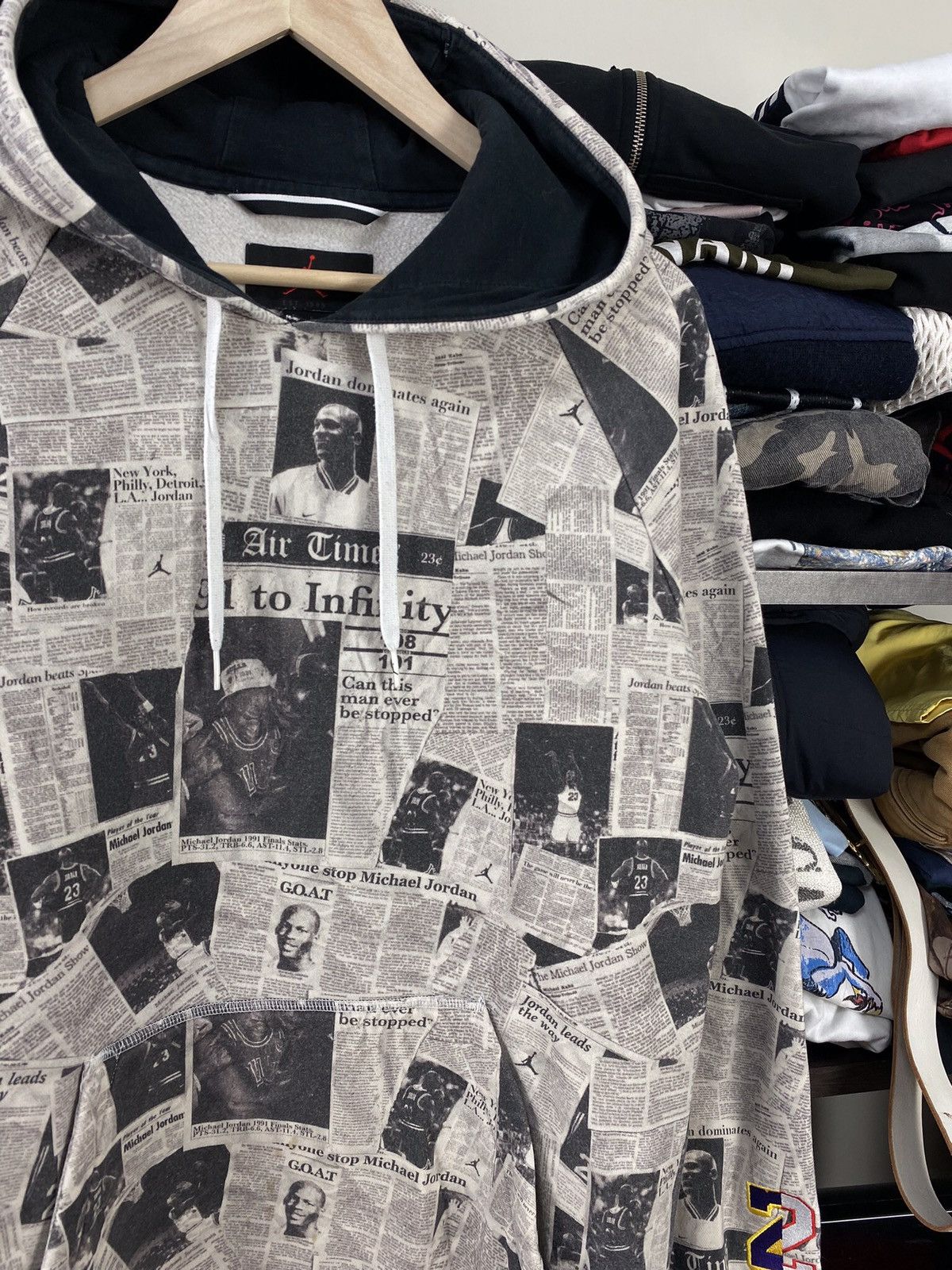 Nike × Vintage Vintage Nike Jordan Full Printed Hoodie Size US S / EU 44-46 / 1 - 3 Thumbnail
