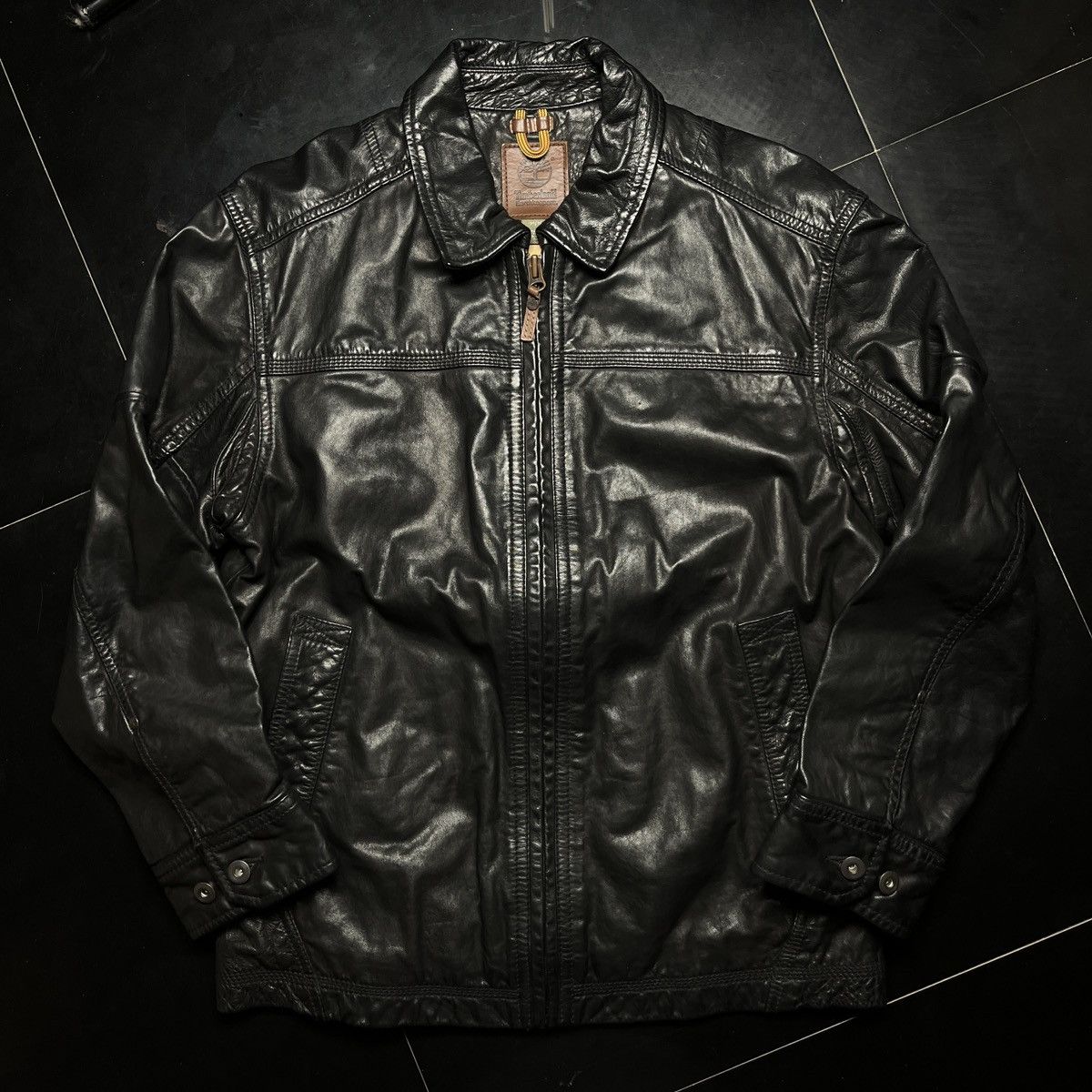 Timberland Timberland Earthkeepers Collared Zip-up Cow Leather Jacket Size US L / EU 52-54 / 3 - 1 Thumbnail
