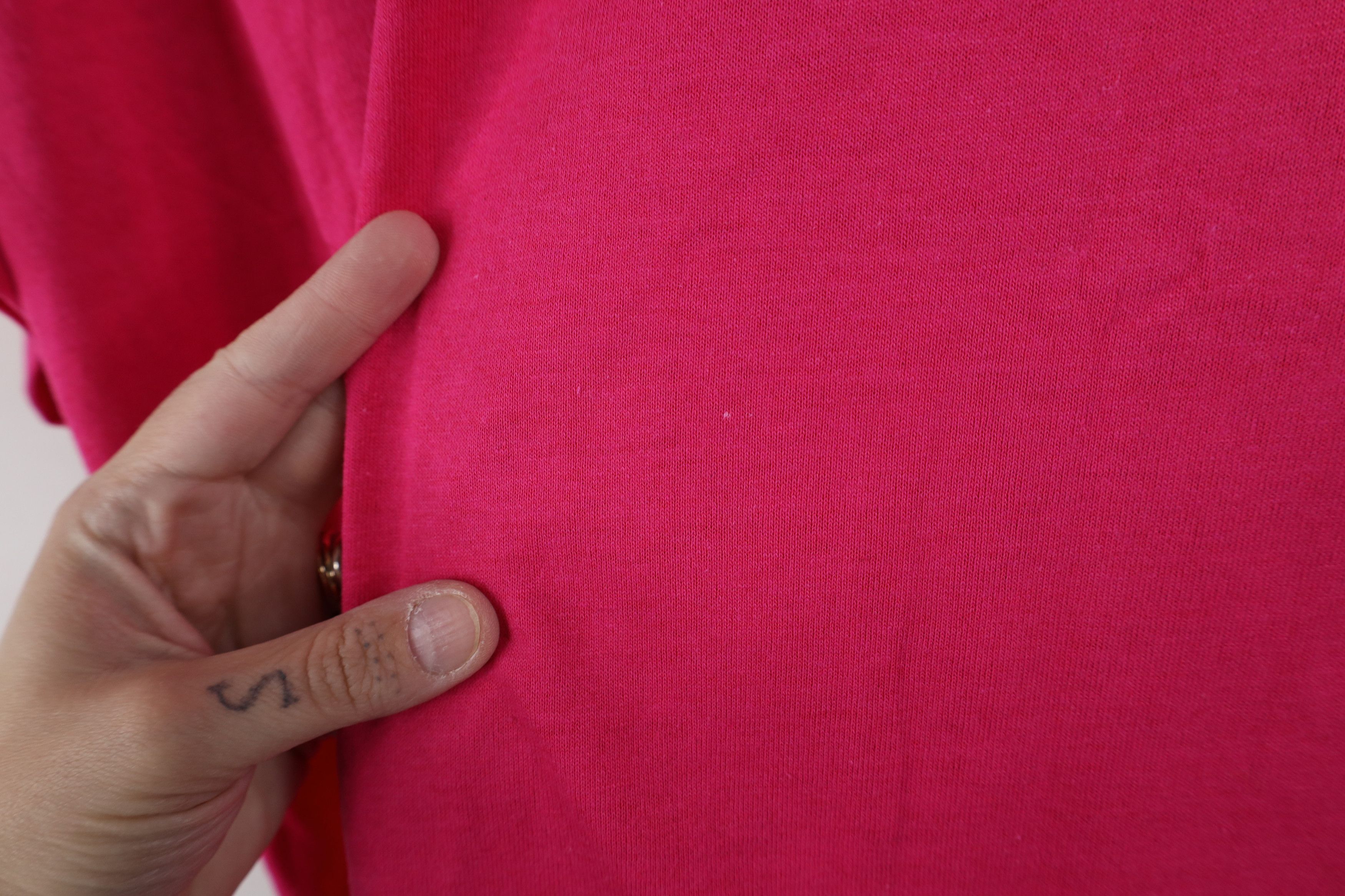 Vintage Vintage 90s Streetwear Blank Short Sleeve T-Shirt Pink USA Size S / US 4 / IT 40 - 8 Thumbnail