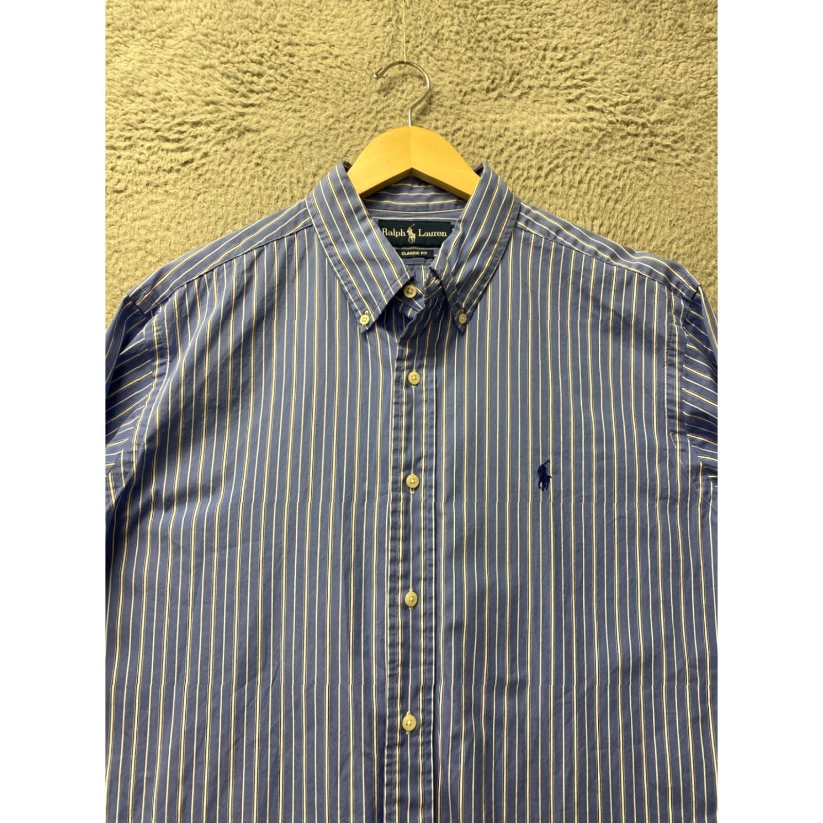 Polo Ralph Lauren VINTAGE Ralph Lauren Men's Shirt Long Sleeve XL Blue Stripes Casual Designer Cotton Size US XL / EU 56 / 4 - 2 Thumbnail