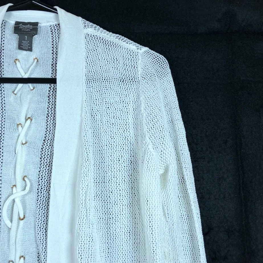 Vintage Chico's Travelers Womens Cardigan White Open Front 3/4 Sleeve Sheer M Cardigan Women Open Front Sheer 3/4 Sleeve White M Size M / US 6-8 / IT 42-44 - 5 Thumbnail