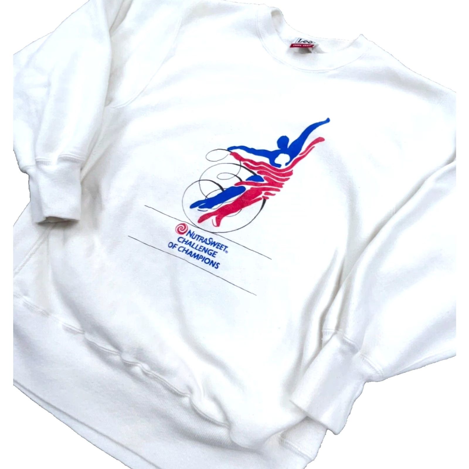 Lee VINTAGE Lee Sweatshirt Women L Crew Neck Pullover White Logo Graphic Print All Seasons Regular Fall Spring Summer Winter 80s Size L / US 10 / IT 46 - 2 Thumbnail