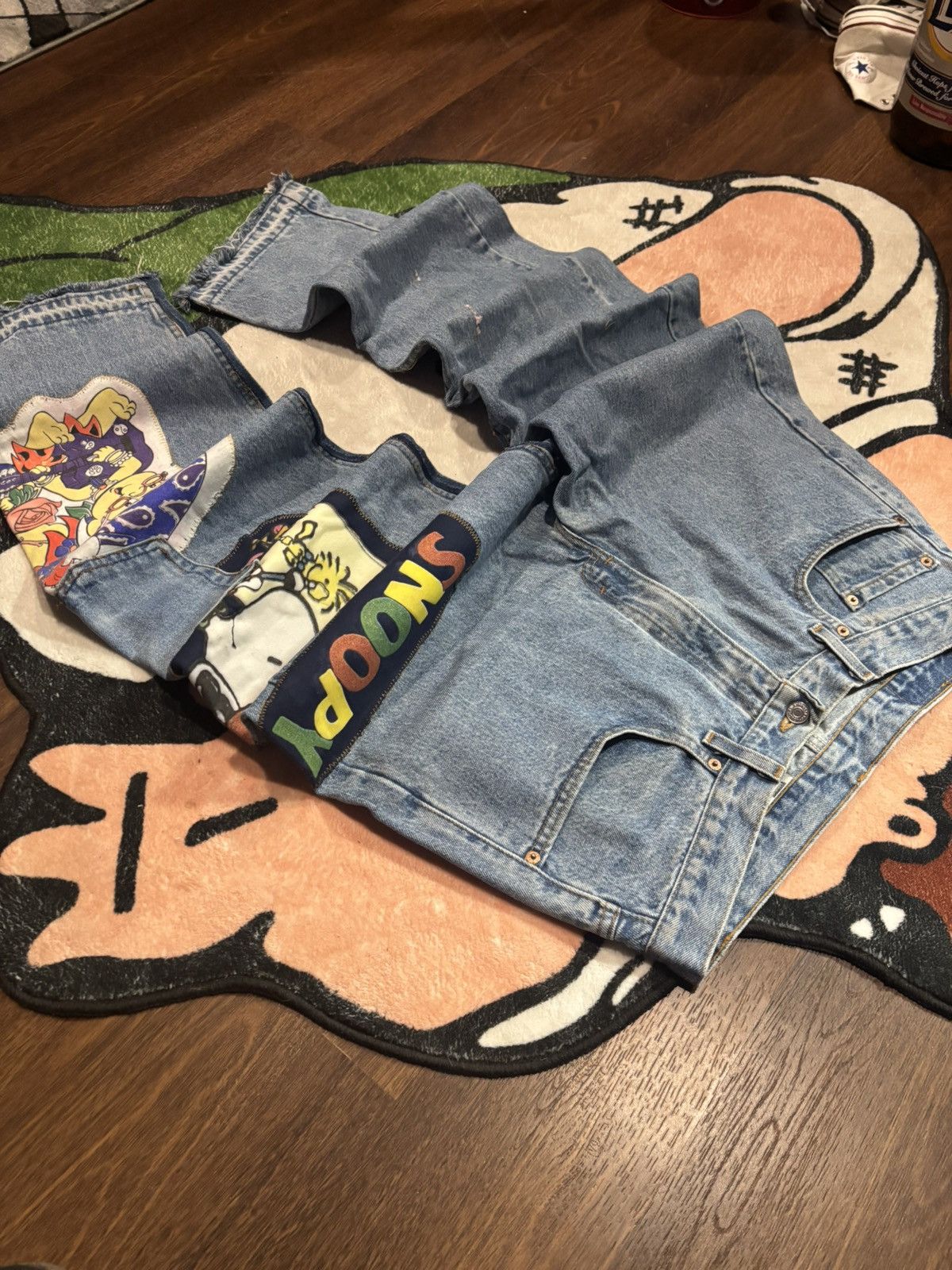 Levi's Vintage Clothing Customized vintage denim jeans with patchwork Disney themed Size US 34 / EU 50 - 5 Thumbnail
