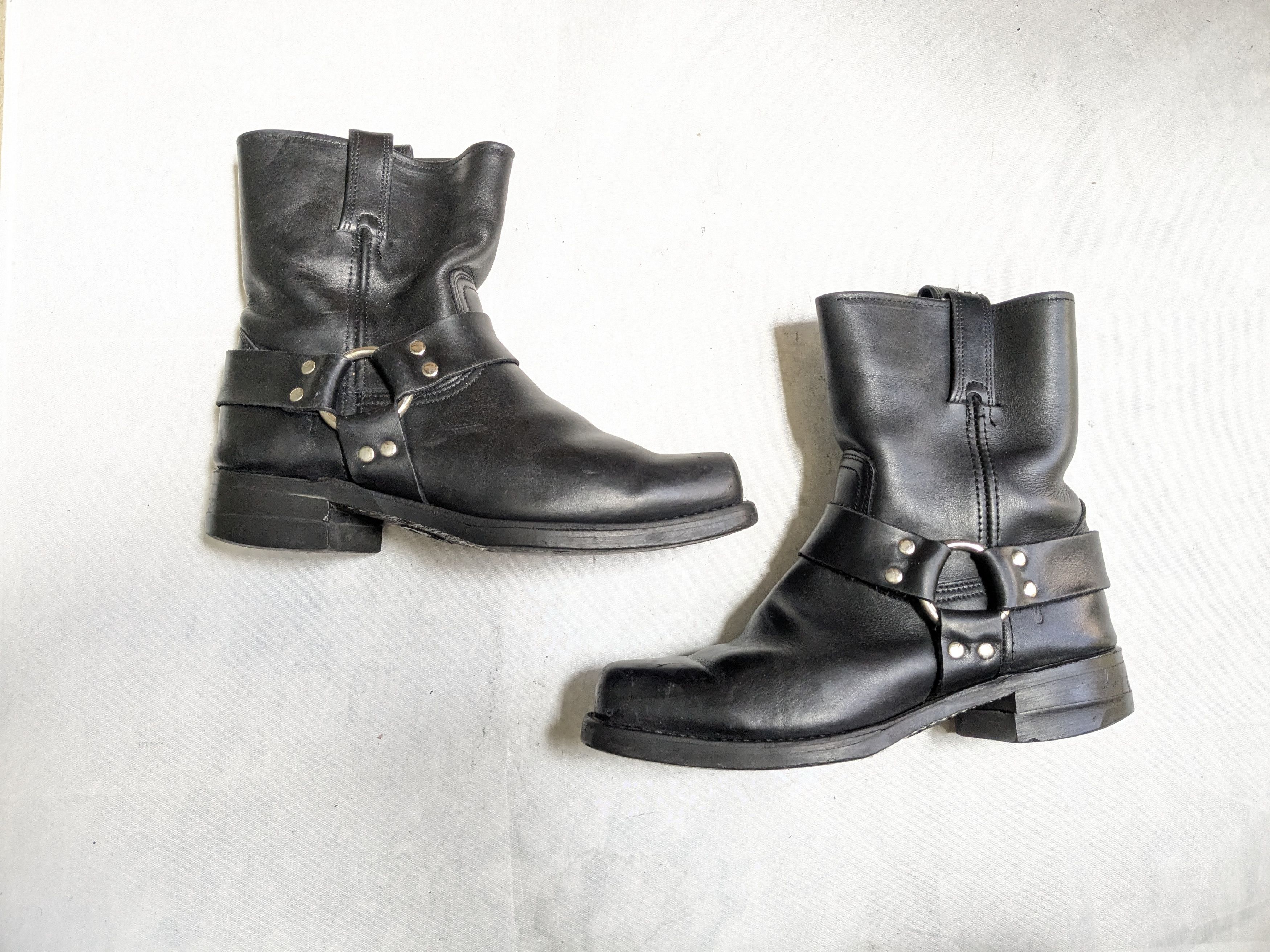 Frye Frye Harness Black Leather 9 M Leather Buckle Size US 9 / EU 42 - 1 Thumbnail