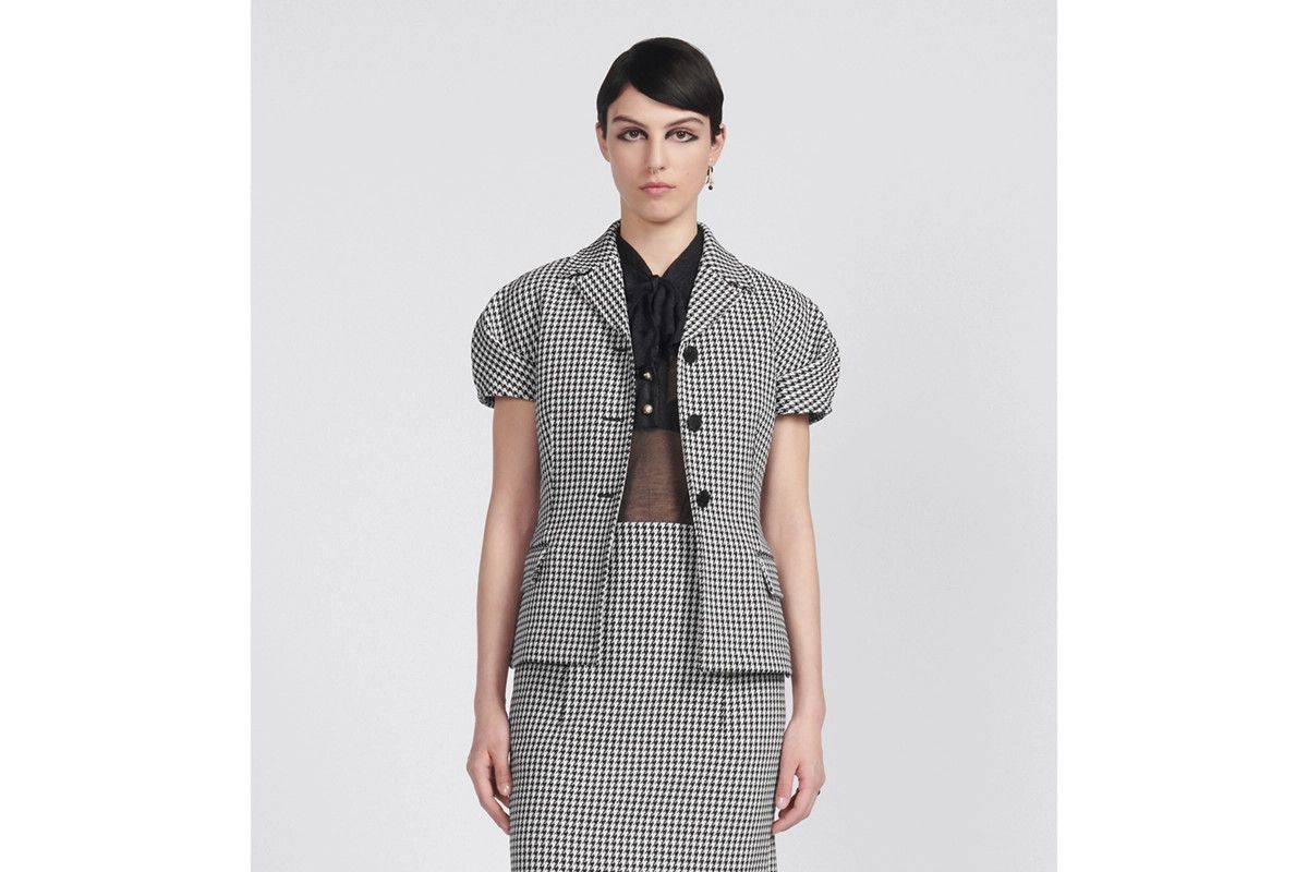Dior o1bcso1str0225 Jacket with Puff Sleeves in Black/White Size M / US 6-8 / IT 42-44 - 7 Thumbnail