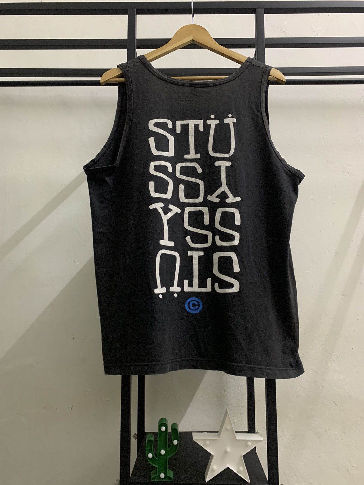 Stussy 🔥HOT🔥 VINTAGE STUSSY TANK TOP MIRROR PRINT SPELLOUT Size US L / EU 52-54 / 3 - 5 Thumbnail