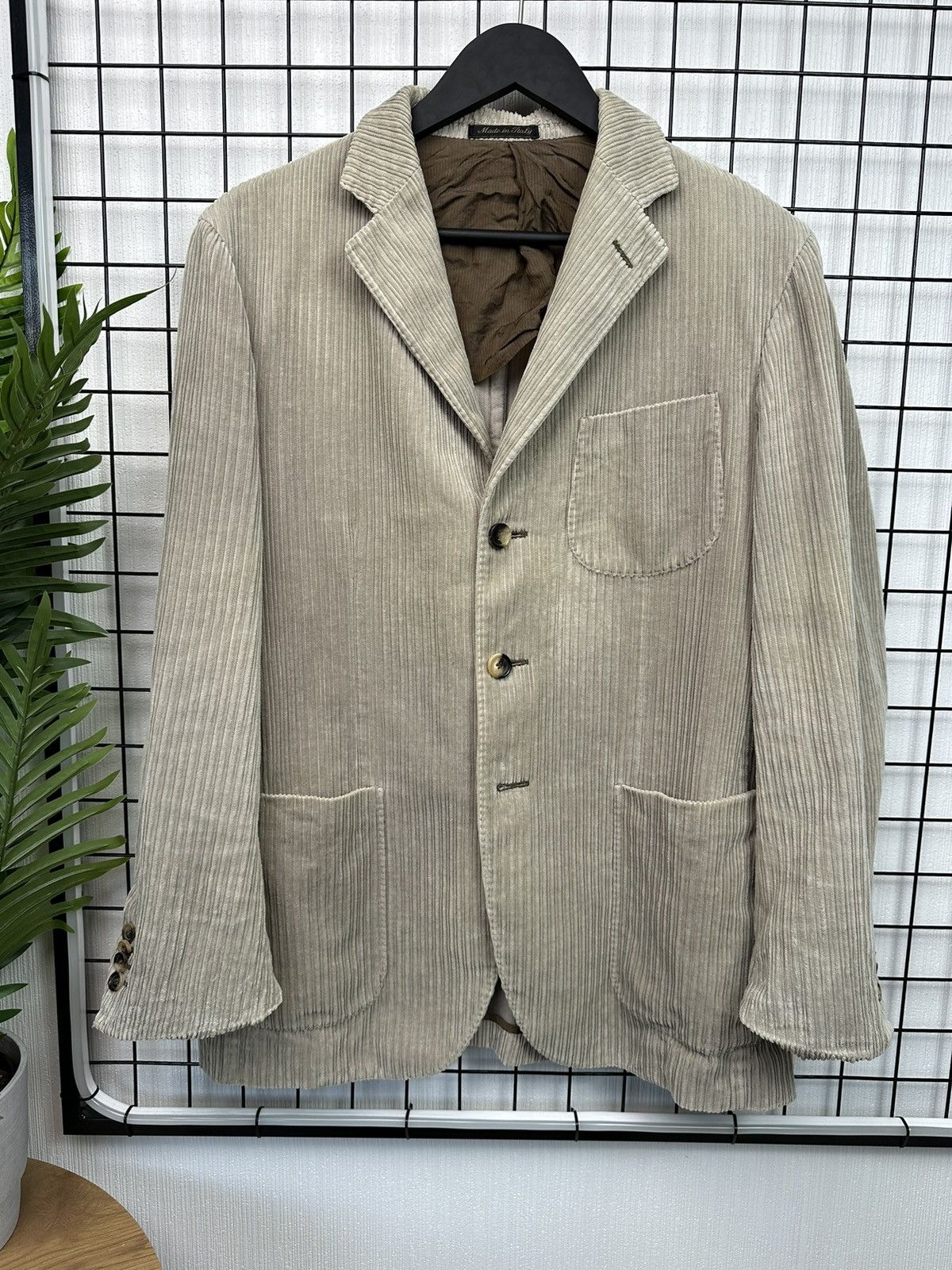 Pal Zileri Pal Zileri Men 50 Blazer Beige 100% Cotton vintage Size 50R - 1 Thumbnail