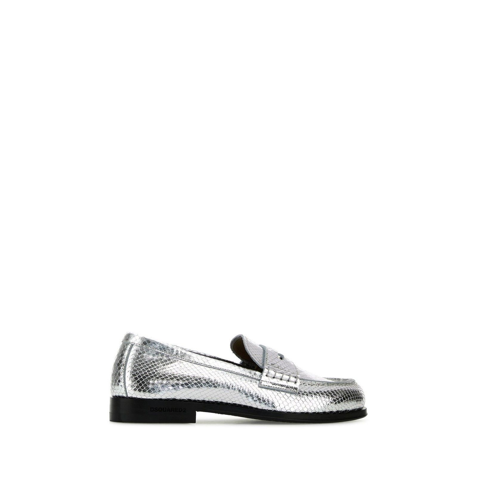 Dsquared2 DSQUARED Neoclassic Silver Leather Loafers New & Authentic ( Size US 8 / IT 38 - 3 Thumbnail