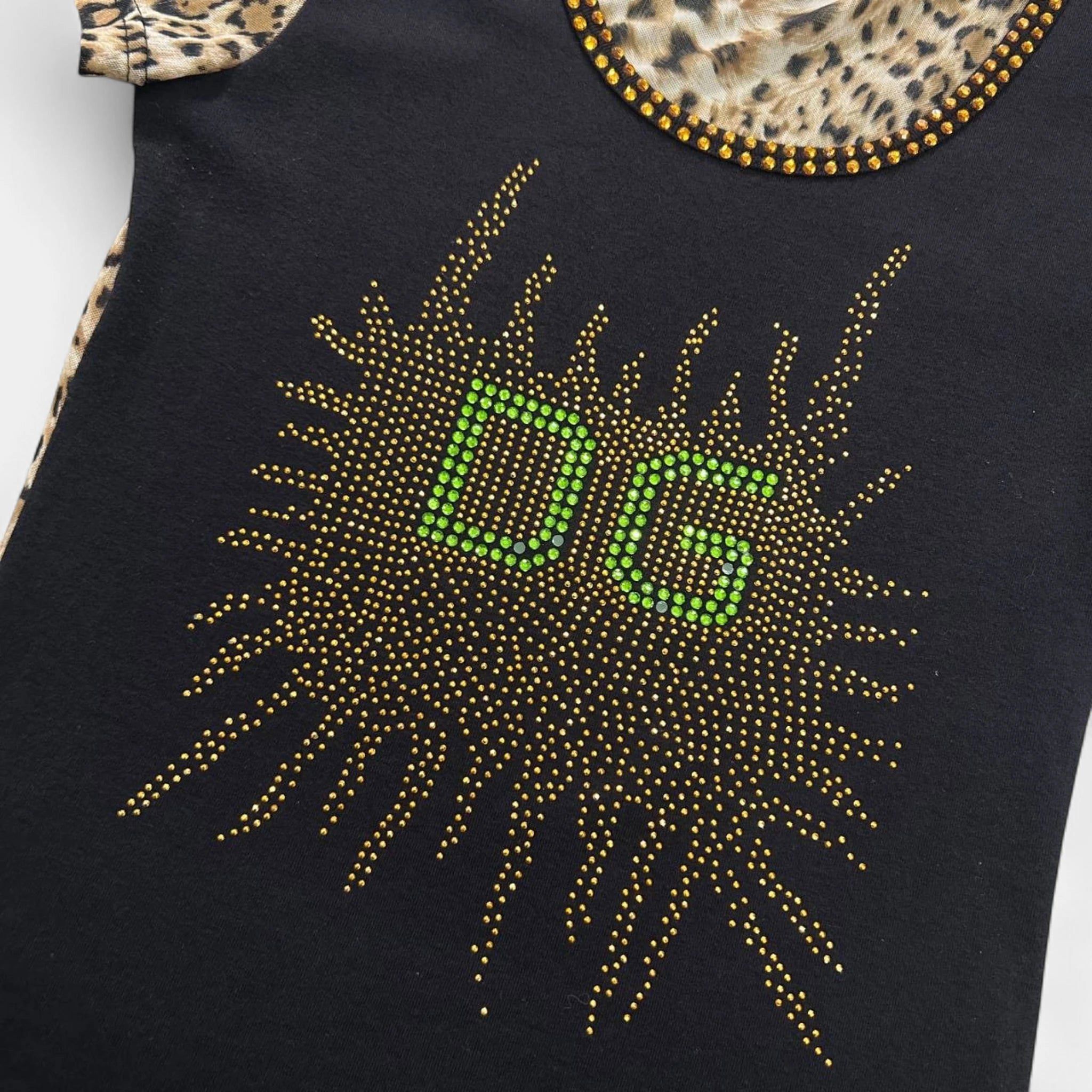 Dolce & Gabbana Dolce & Gabbana 2000s Rhinestone Leopard Tee Size S / US 4 / IT 40 - 2 Thumbnail