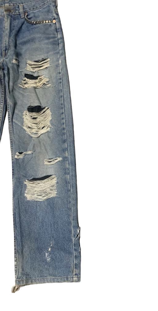 Levi's Vintage 80s Levis 220 Distressed Style Straight Leg Jeans Size US 30 / EU 46 - 2 Thumbnail