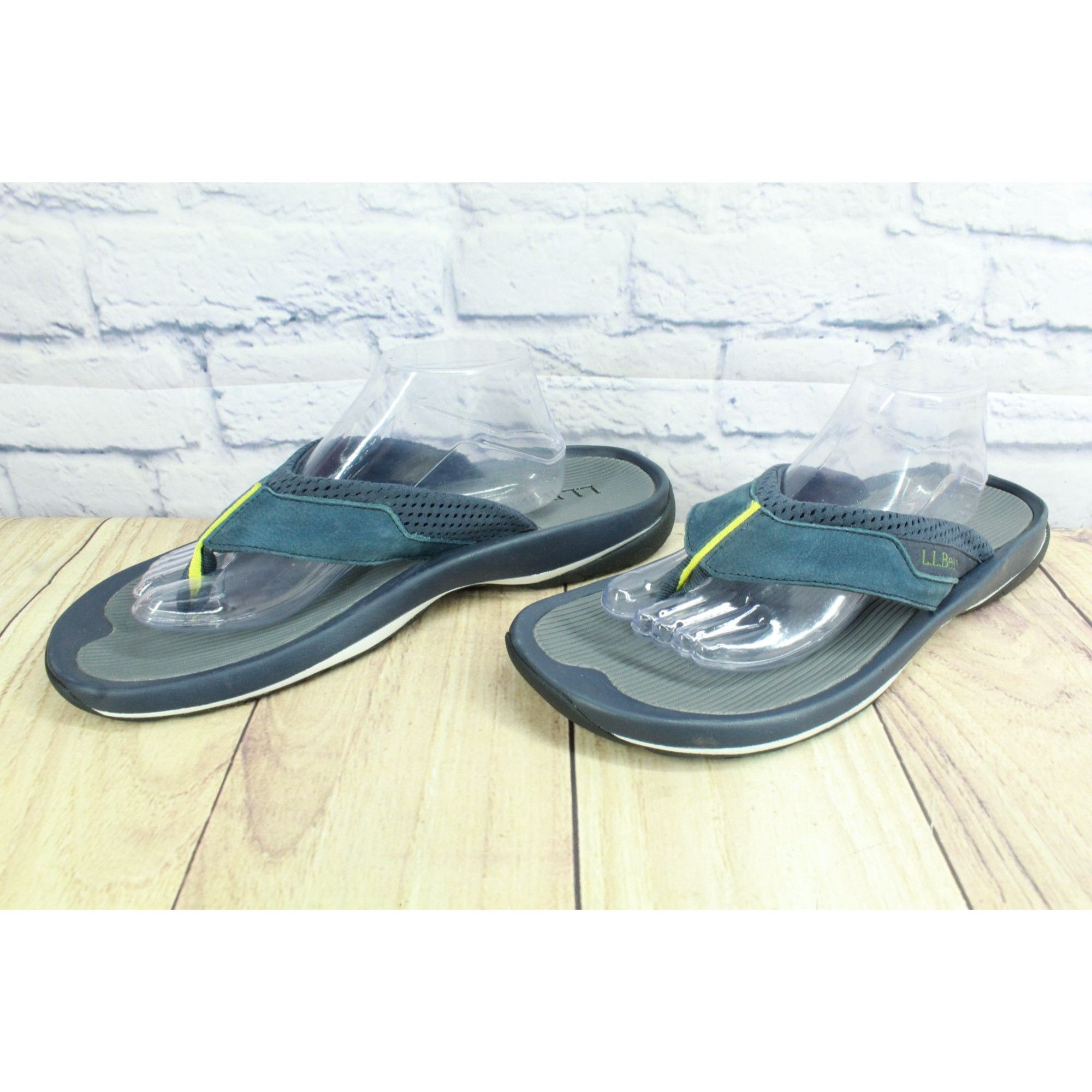 L.L. Bean LL Bean Men's Blue Suede Swift River Cushioned Flip-Flops Size US 13 / EU 46 - 2 Thumbnail