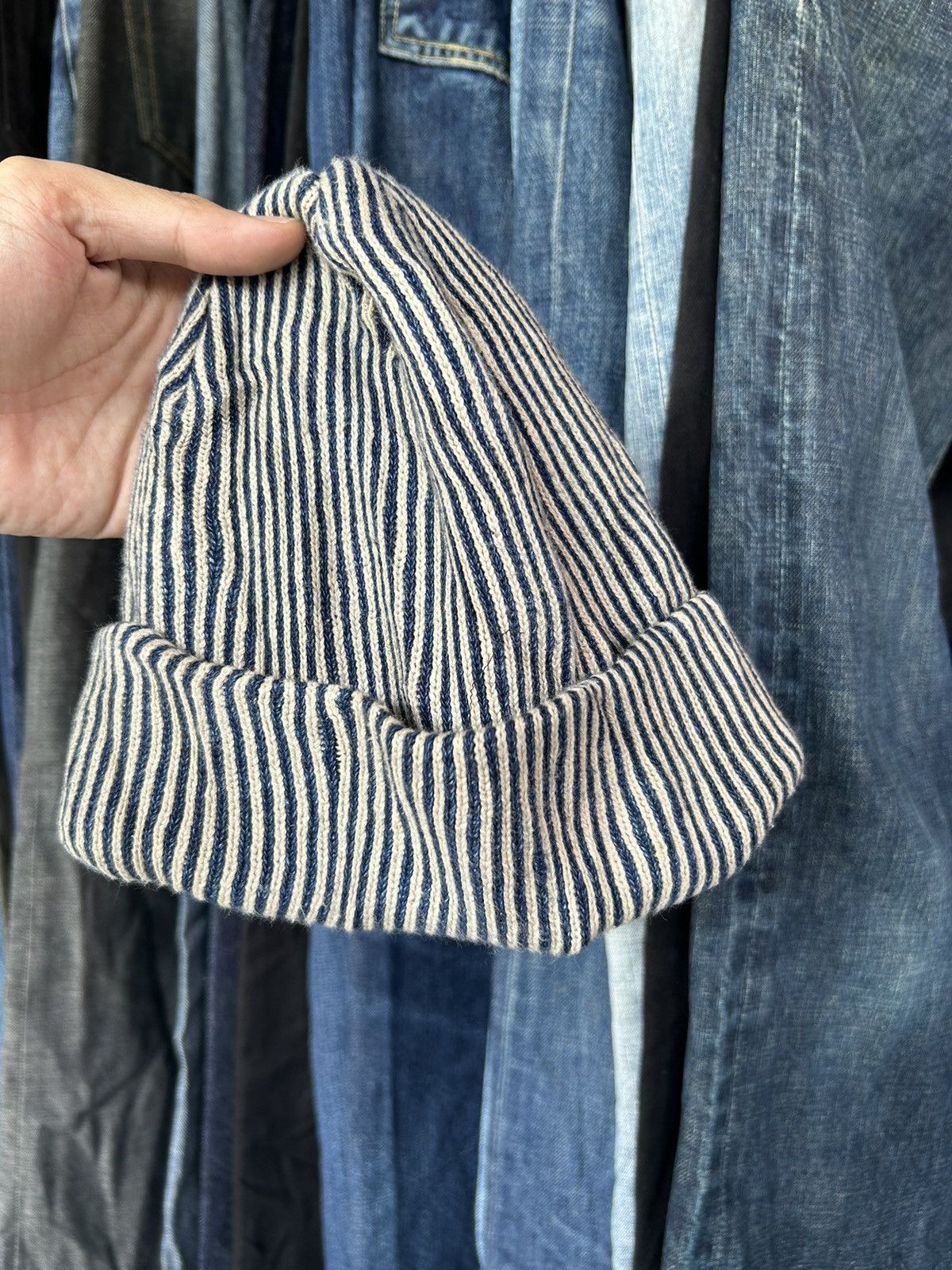 Japanese Brand × Kapital × Vintage Made in Japan Hickory Inspired by Kapital Beanie Hats 🎌☠️ Size ONE SIZE - 3 Thumbnail