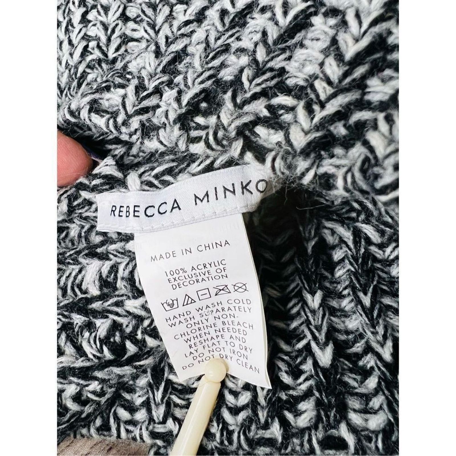 Rebecca Minkoff Rebecca Minkoff Black Marled Arm Warmers + Knit Beanie OS Size ONE SIZE - 6 Thumbnail