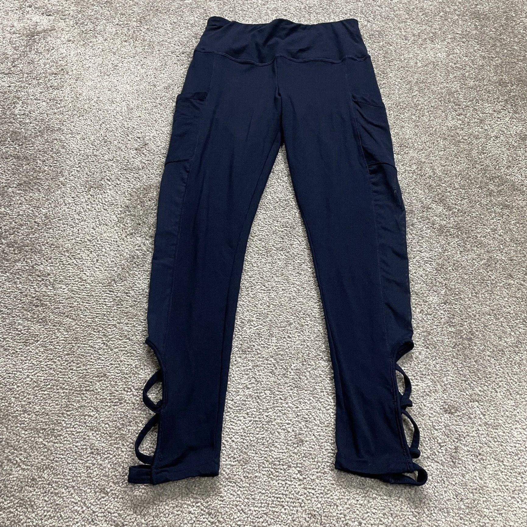 Vintage Shiela Rose Compression Leggings Womens Medium Navy Blue Active Gym Yoga 26x26.5 Size 32" / US 10 / IT 46 - 2 Thumbnail