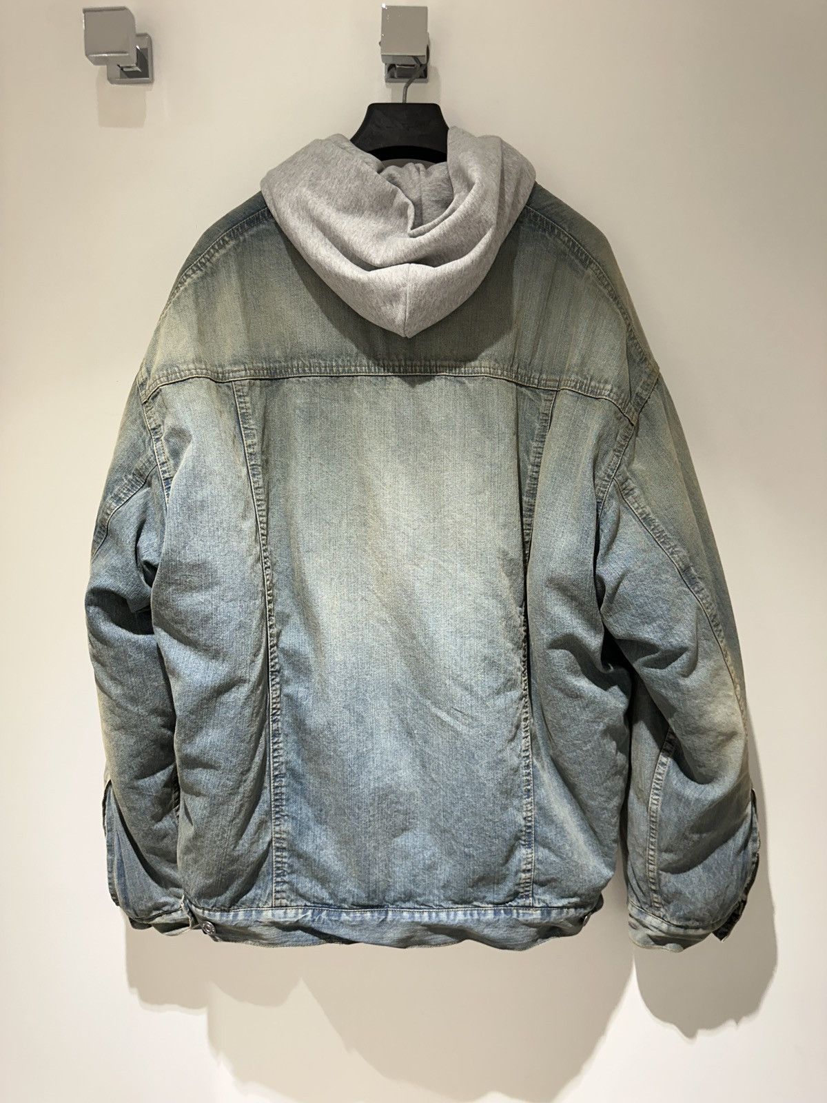 Balenciaga Balenciaga Blue Hooded Denim Jacket Balenciaga Size US XL / EU 56 / 4 - 2 Thumbnail