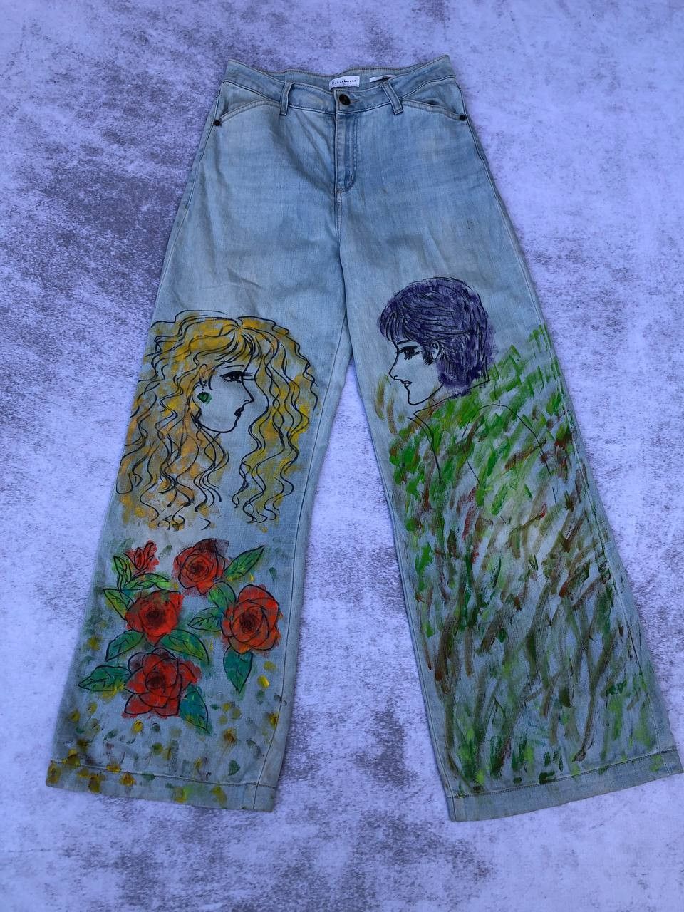 Kai Aakmann Kai-Aakmann Painted Jeans Size US 29 - 1 Thumbnail