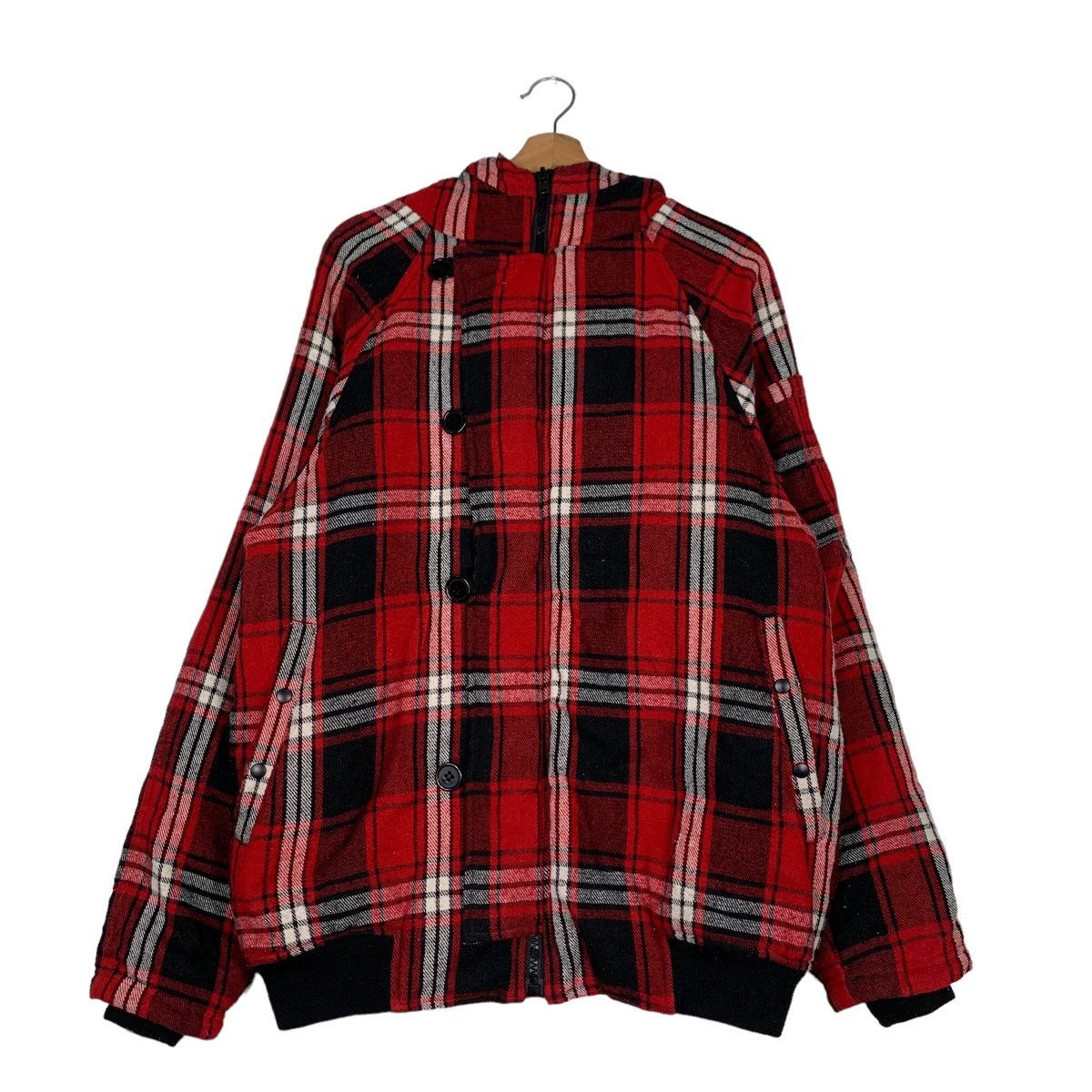 Japanese Brand OCTOPUS ARMY Tartan Button Zipper Hooded Jacket #0462-C21 Size US XL / EU 56 / 4 - 1 Thumbnail