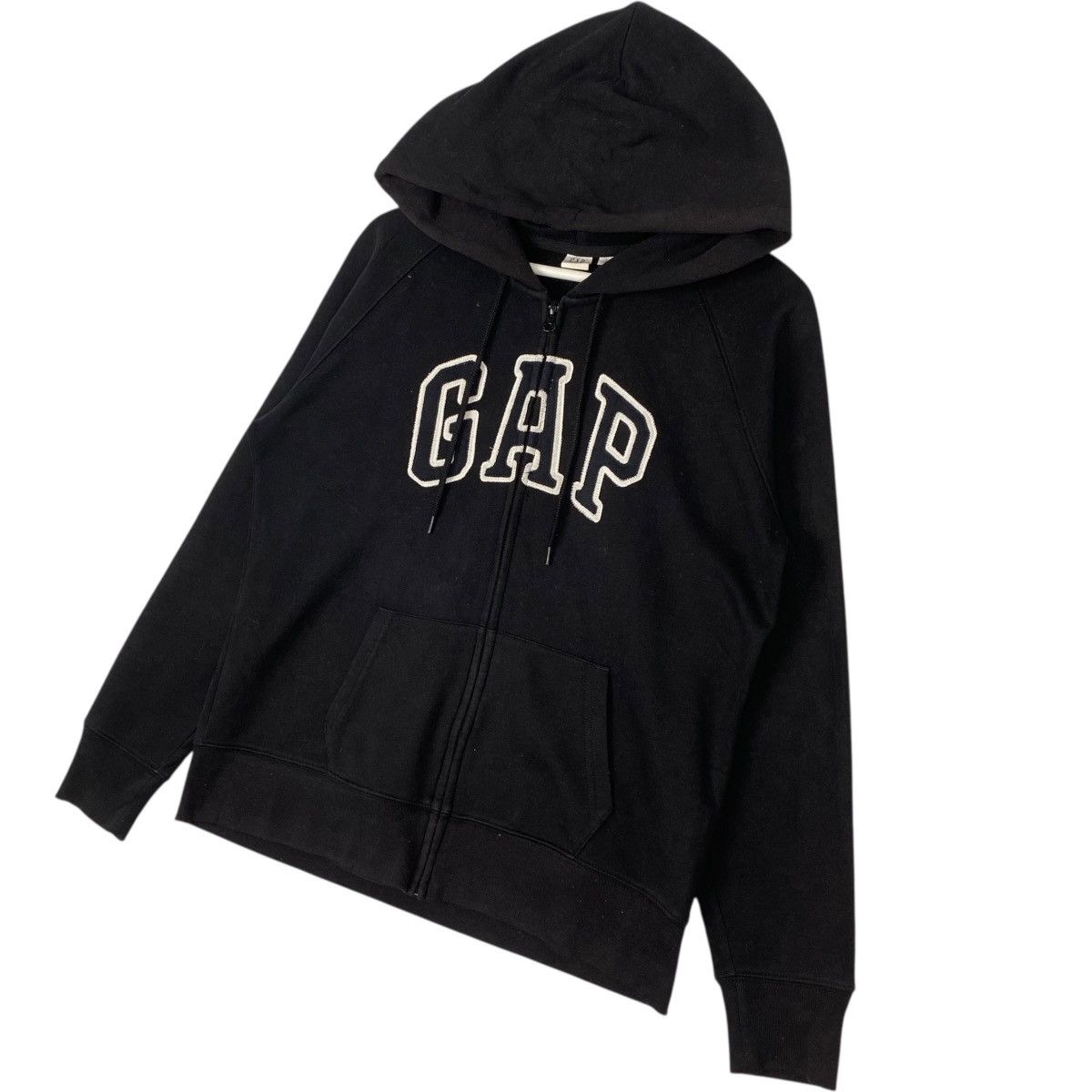 Gap Vintage GAP Full Zipper Hoodie Sweater Black Big Logo Size US L / EU 52-54 / 3 - 2 Thumbnail
