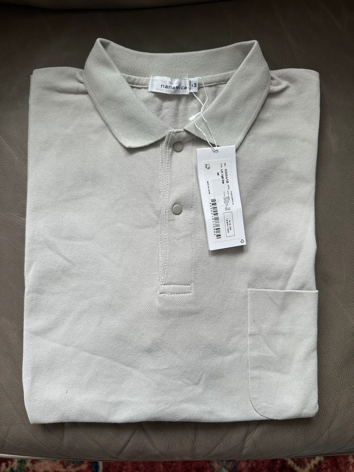 Nanamica NANAMICA S/S POLO SHIRT, LIGHT GREY Size US M / EU 48-50 / 2 - 4 Thumbnail