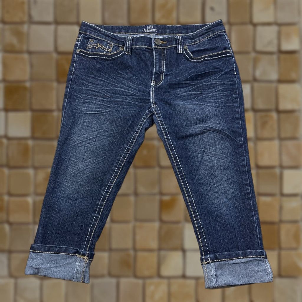 Vintage Miss Jeaniest Jeans Capris Cuffed Size 12 Blue Womens Size 34" / US 12 / IT 48 - 1 Thumbnail