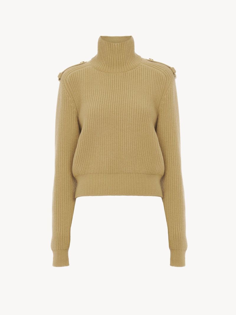 Chloe o1loc1c10226 Mock-neck Sweater in Smoky Beige Size M / US 6-8 / IT 42-44 - 1 Thumbnail