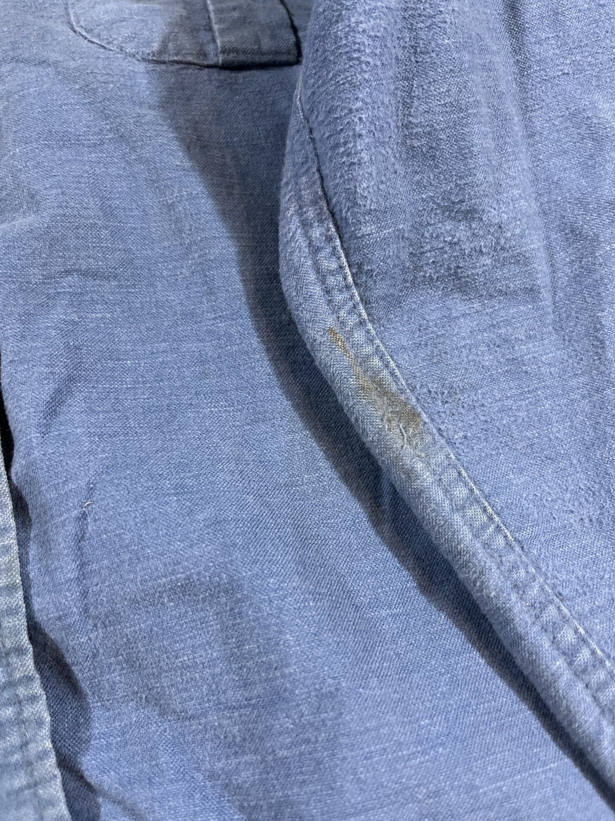 L.L. Bean Vintage 70s LL Bean Script Chamois Cloth Shirt Blue 10 Size M / US 6-8 / IT 42-44 - 9 Thumbnail