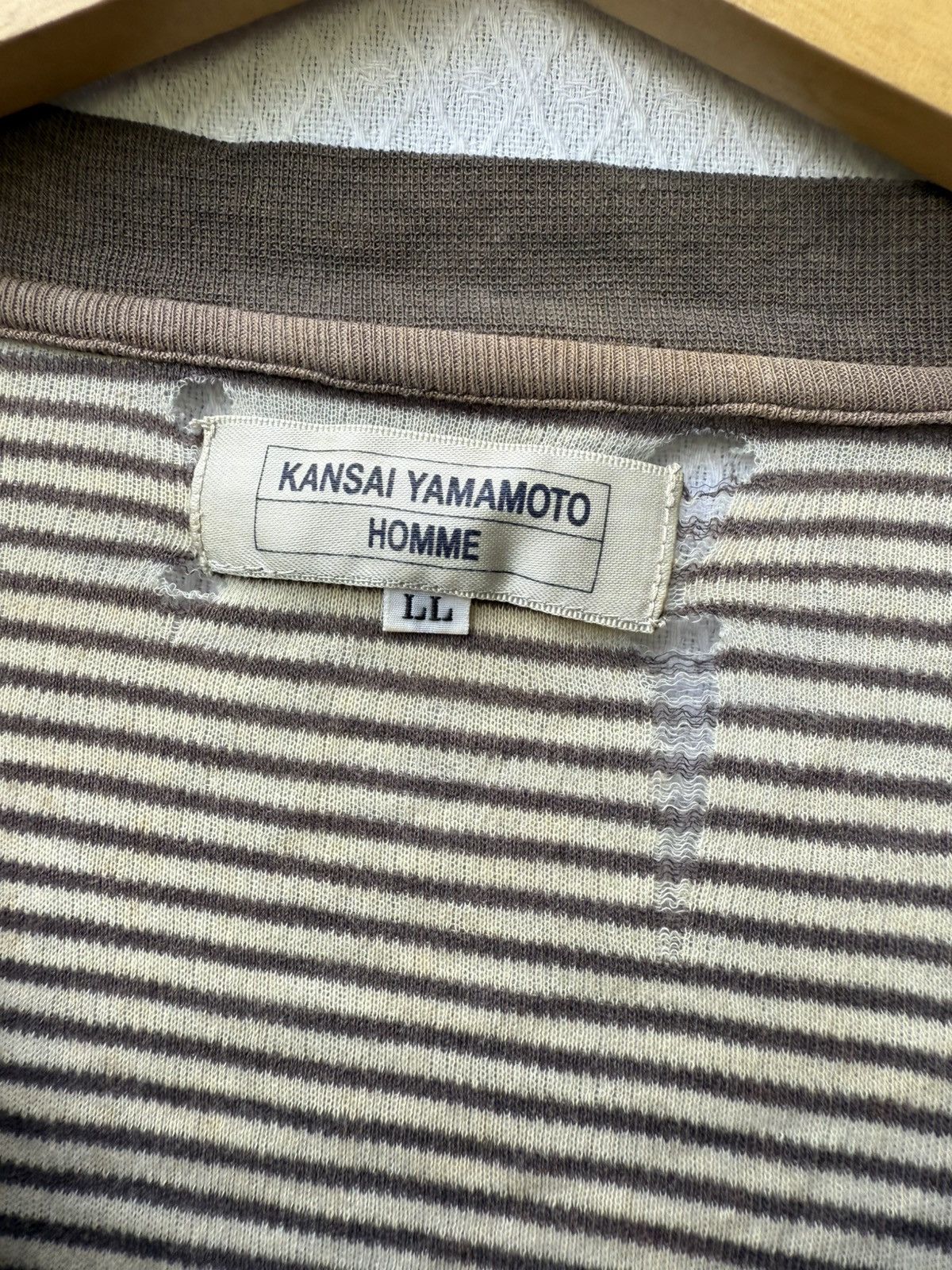 Kansai Yamamoto Kansai Yamamoto Homme Striped Longsleeve Yohji Styled Size US XL / EU 56 / 4 - 6 Thumbnail