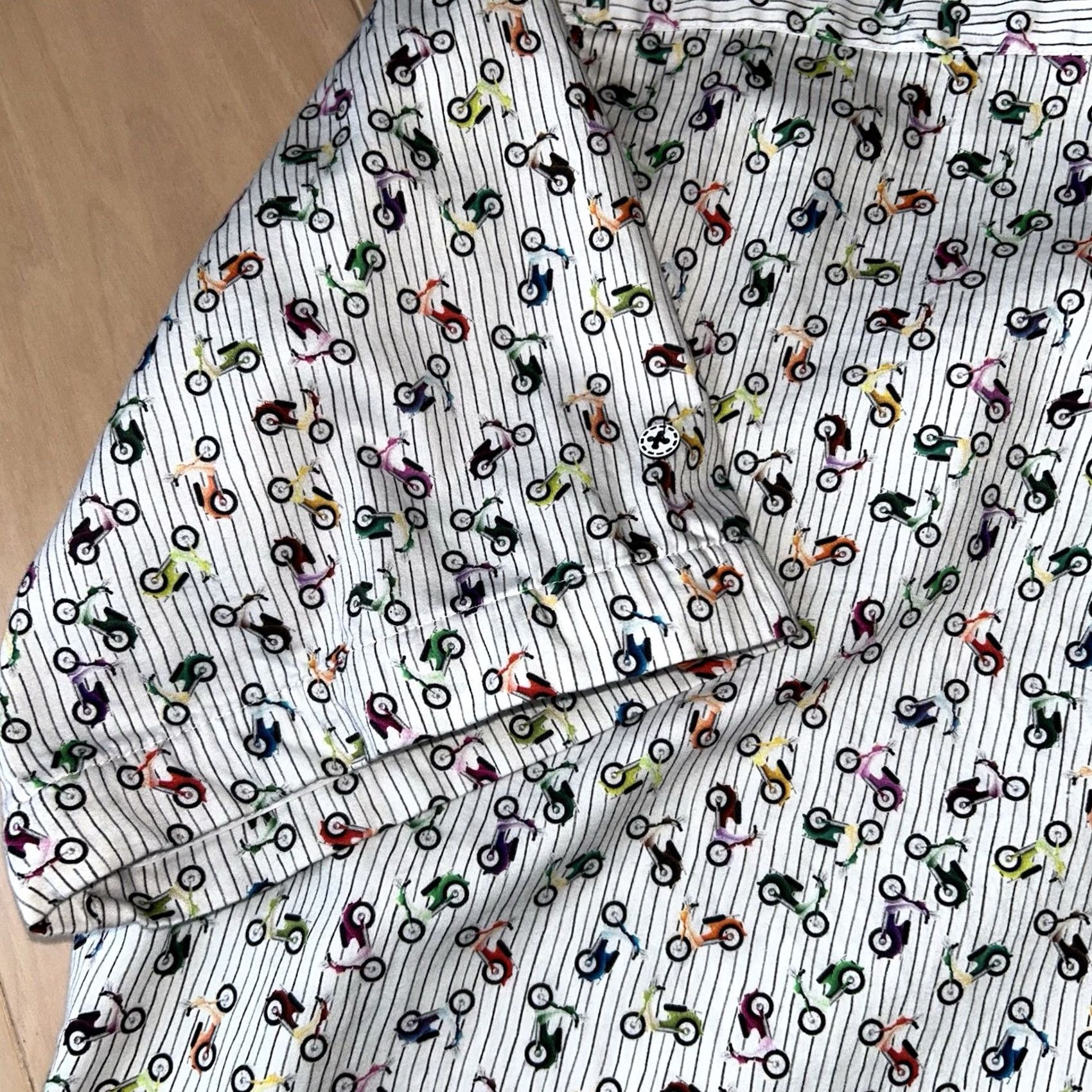 Vintage Lansky Bros Button-Up Scooter Shirt Short Sleeve Men’s XL White Cotton Blend Knit Button-Down Casual, Workwear, Travel Mens XS? Size US XL / EU 56 / 4 - 6 Thumbnail