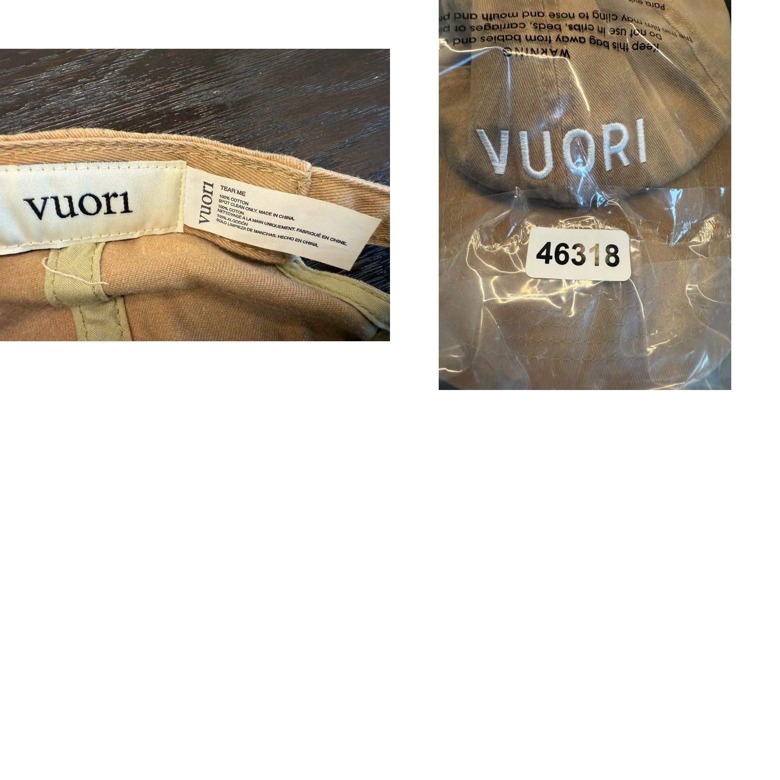 Vuori VUORI Men Beige Twill Strapback Cap One Size Adjustable Hat Baseball Cap Cap Size ONE SIZE - 8 Thumbnail