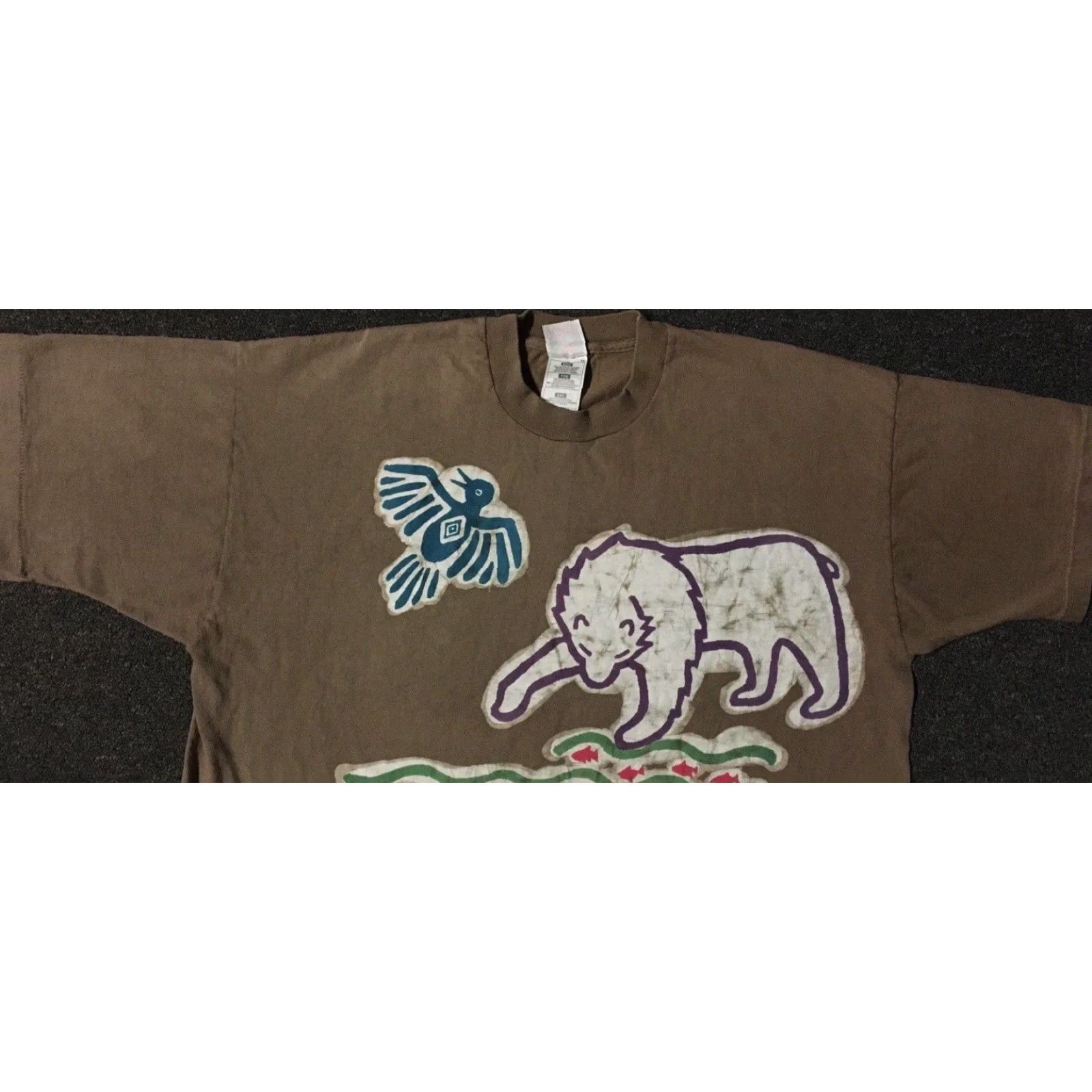 Vintage VINTAGE 90s Abstract Animal Art Faded Distress Shirt M L Boxy Nature Punk Grunge 80s Shirt Mens Brown Size US M / EU 48-50 / 2 - 6 Thumbnail