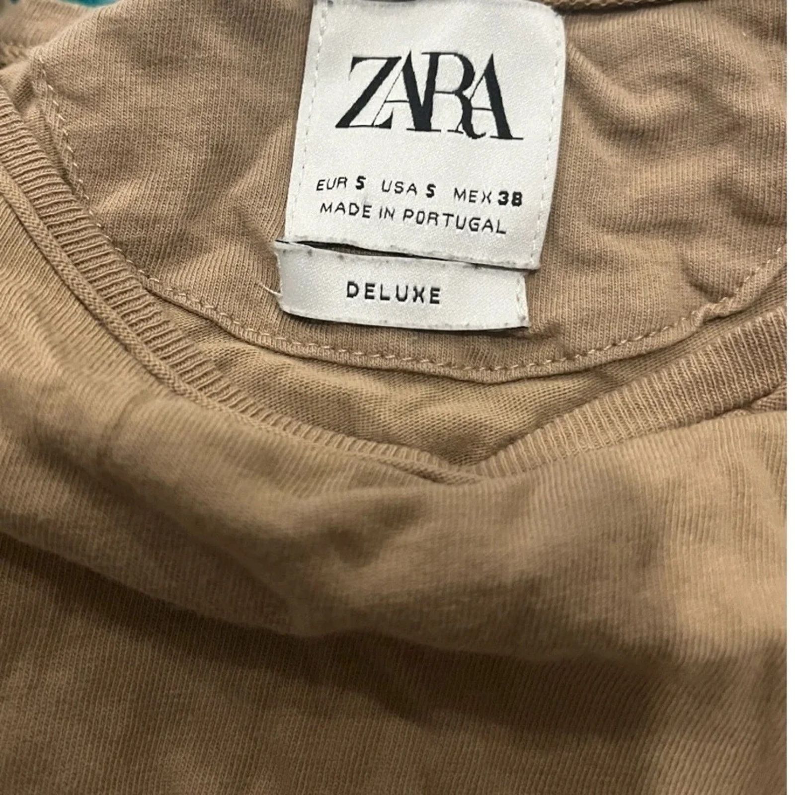 Zara Zara Deluxe tan short sleeved tee, size Small Size S / US 4 / IT 40 - 2 Thumbnail