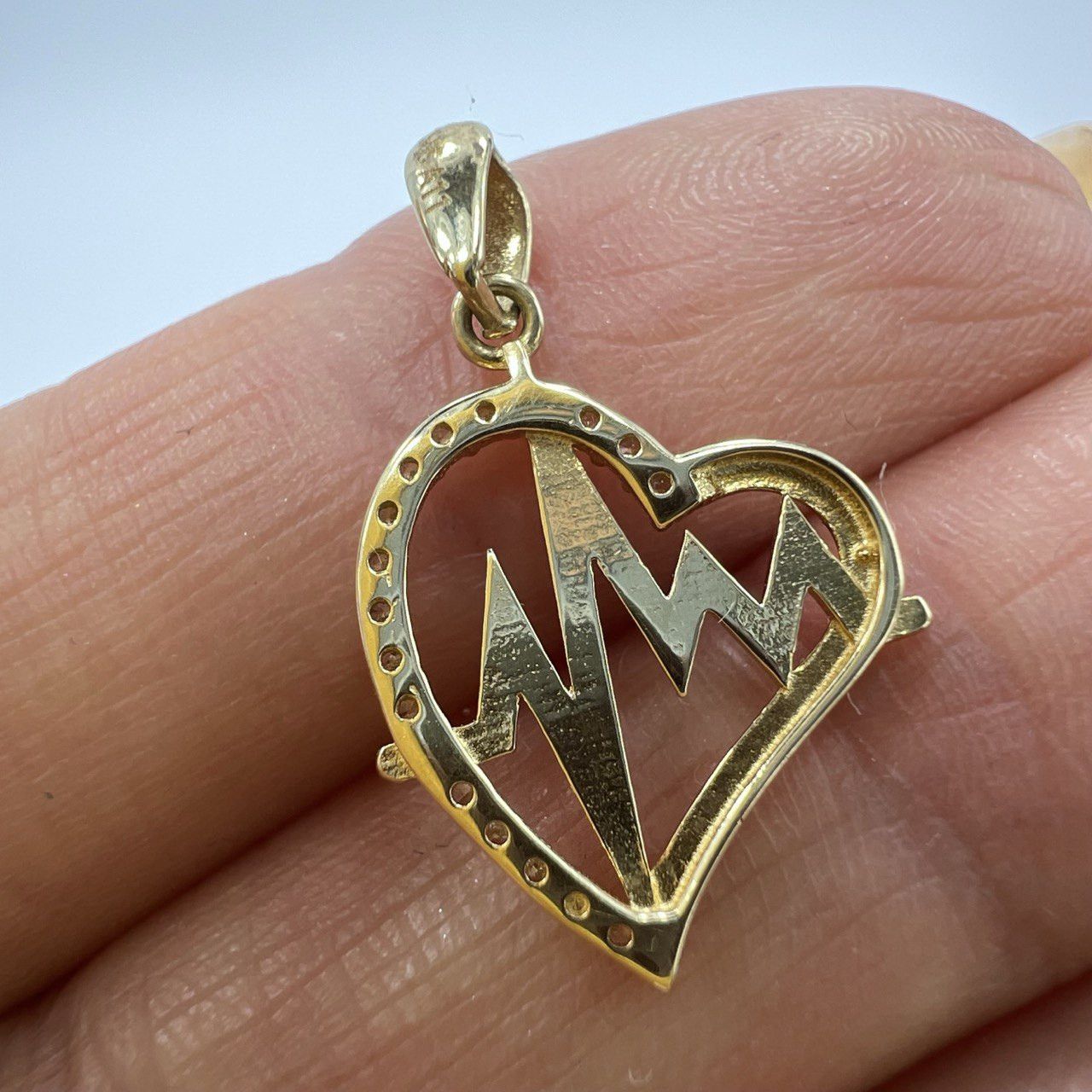 Other Italian 14K Gold Pendant Heart Design Luxury Gift 1.0g Size ONE SIZE - 5 Thumbnail