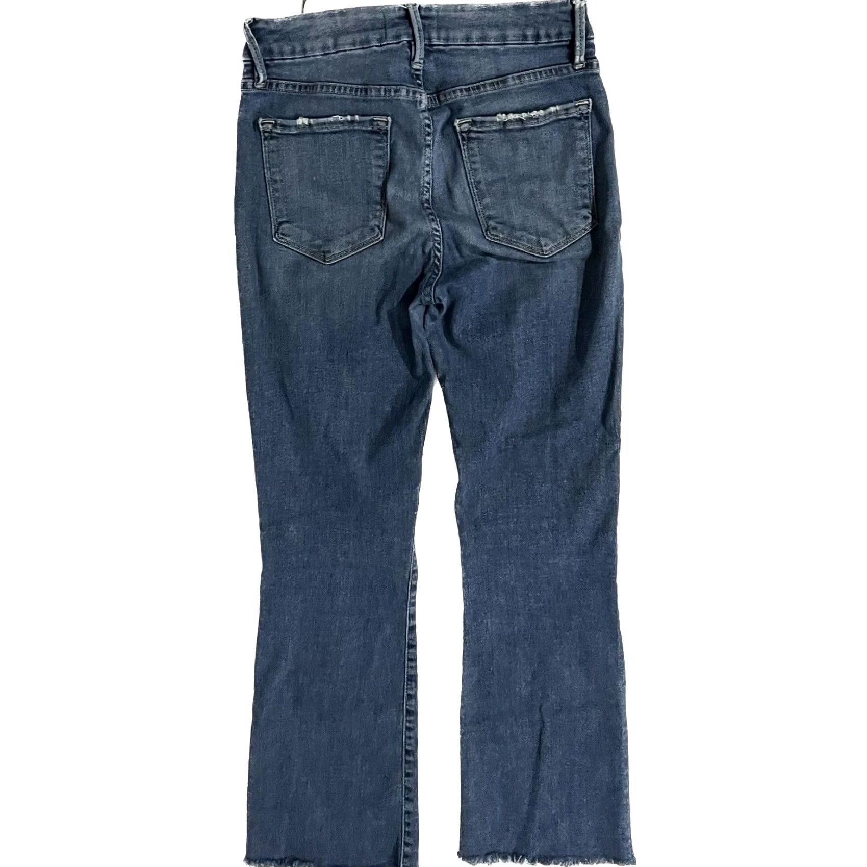 Frame FRAME Denim Le Crop Mini Boot Jeans Blue Raw Hem Stretch Women’s 26 Regular Inseam 26 Modern Vintage: No Size 26" / US 2 / IT 38 - 4 Thumbnail