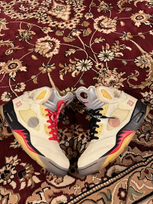 jordan 5 offwhite sail