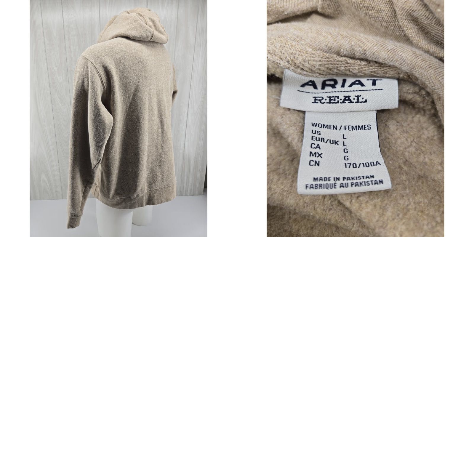 Ariat Ariat Hoodie Women Large Fleece Logo Drawstring Relaxed Long Sleeve Pullover Kangaroo Pocket Tan Regular Size Size L / US 10 / IT 46 - 9 Thumbnail