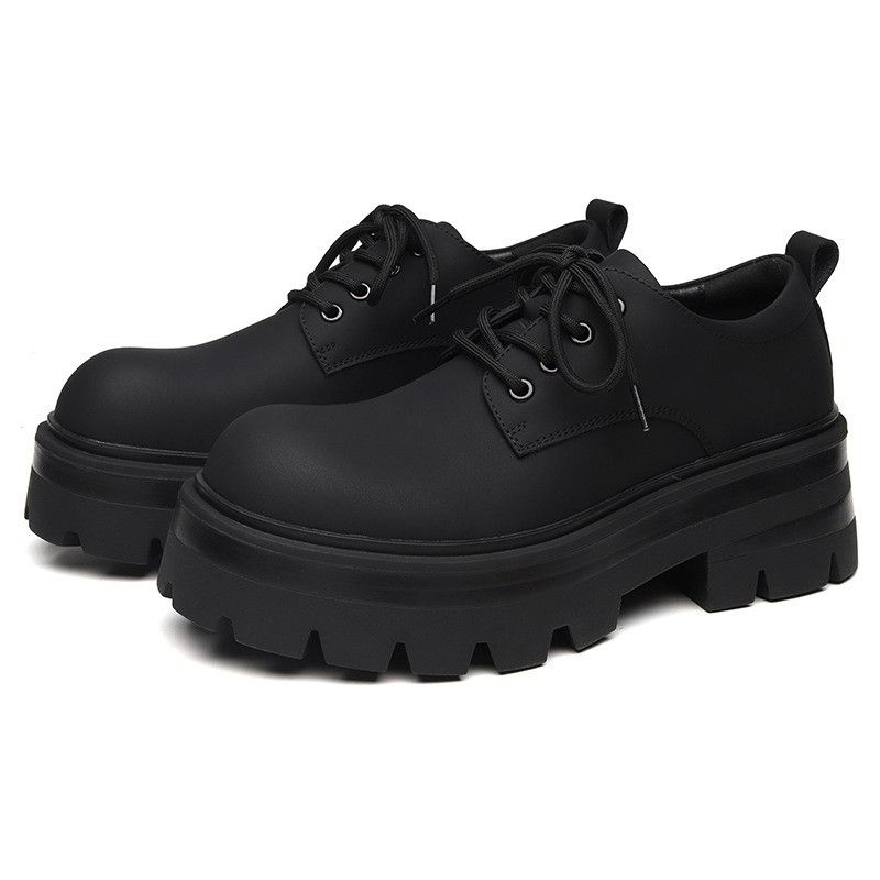 Black Chunky Leather Boots