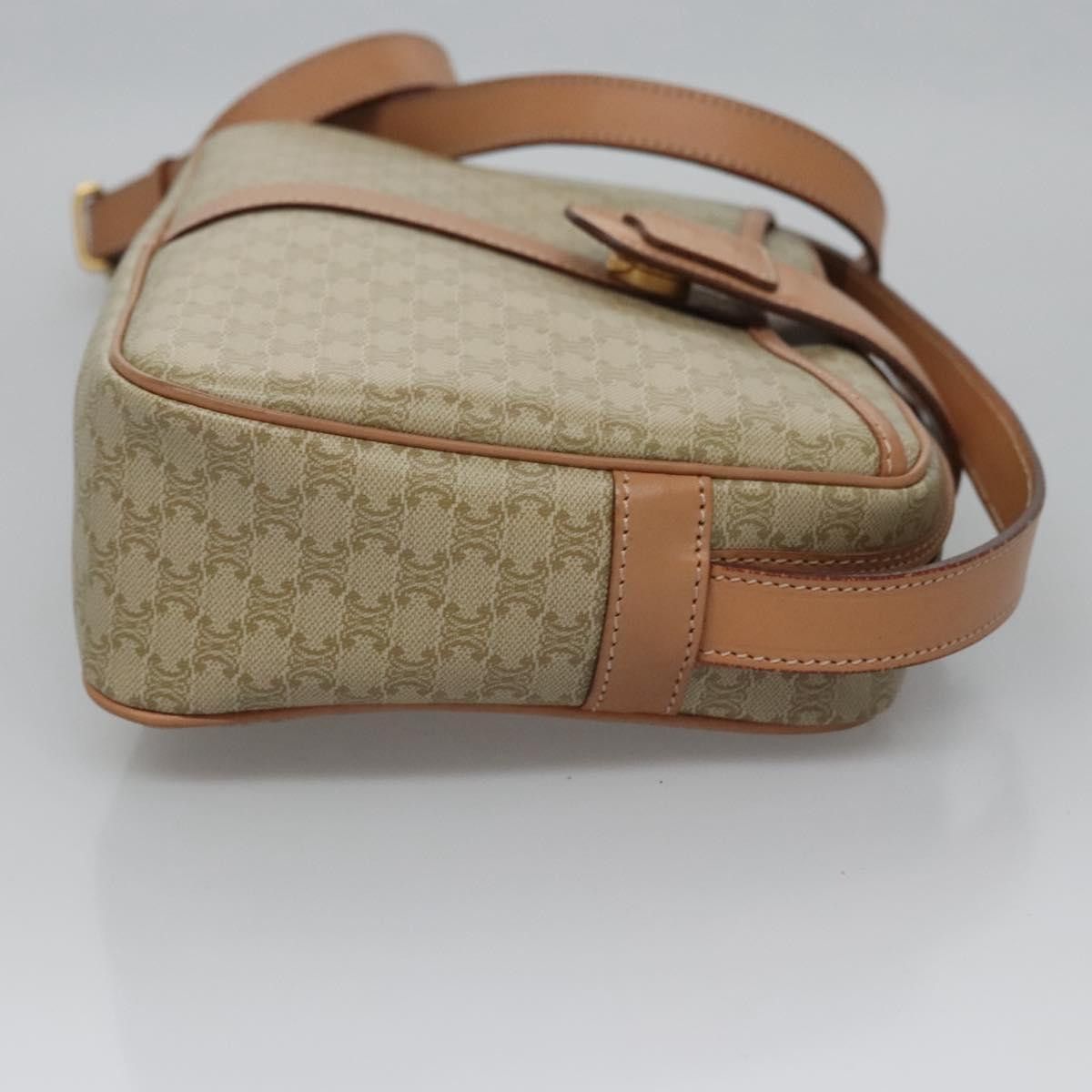 Celine CELINE Macadam Canvas Shoulder Bag Beige Gold Size ONE SIZE - 4 Thumbnail