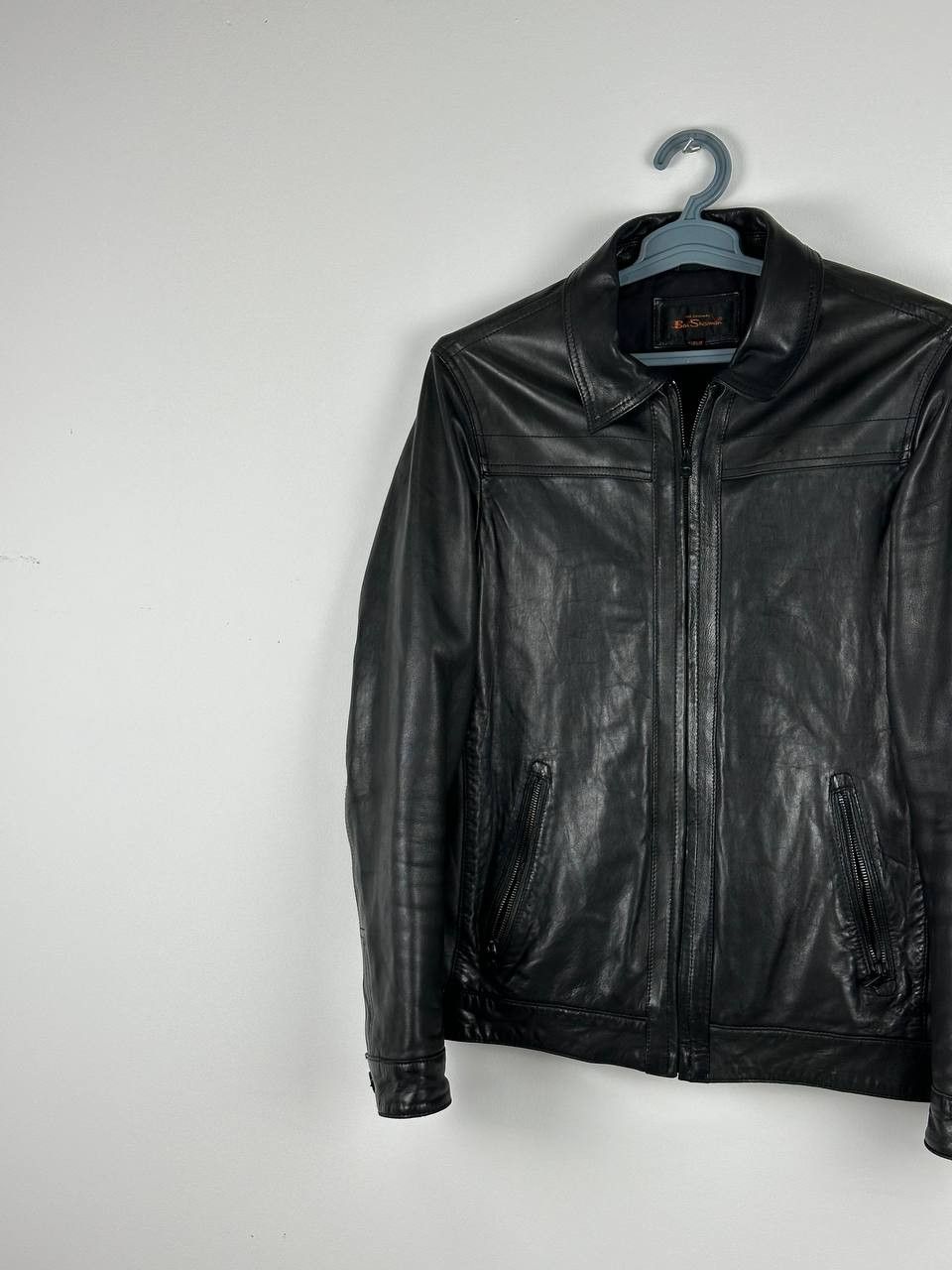 Ben Sherman Ben Sherman Black Leather Trucker Jacket Vintage Size US M / EU 48-50 / 2 - 2 Thumbnail
