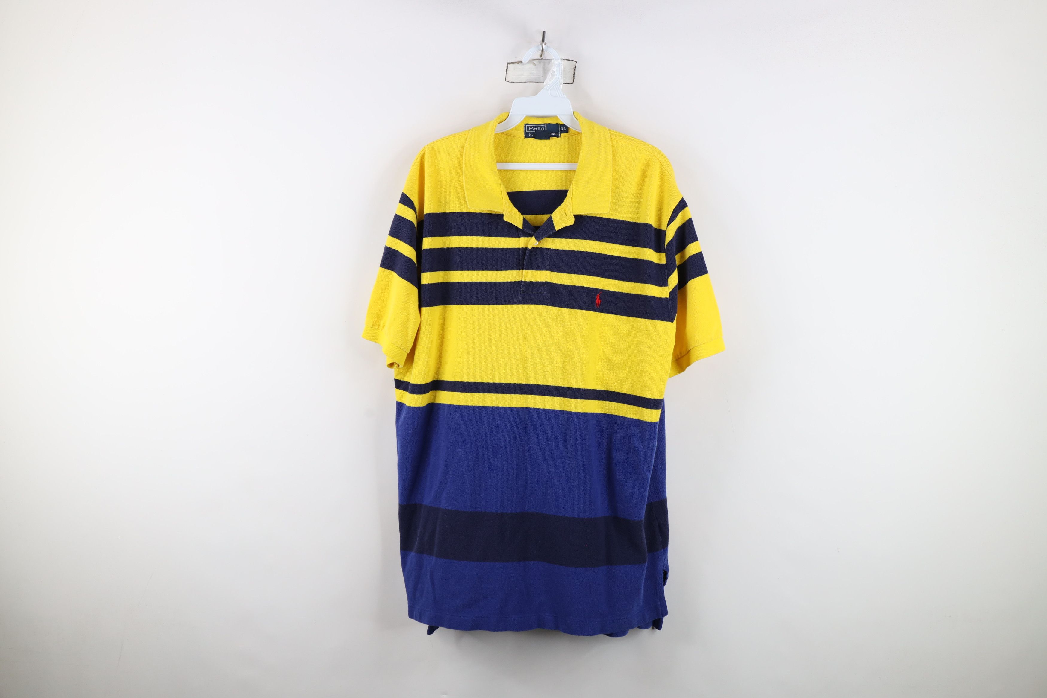 Polo Ralph Lauren Vintage 90s Ralph Lauren Block Collared Golf Polo Shirt Size US XL / EU 56 / 4 - 1 Thumbnail